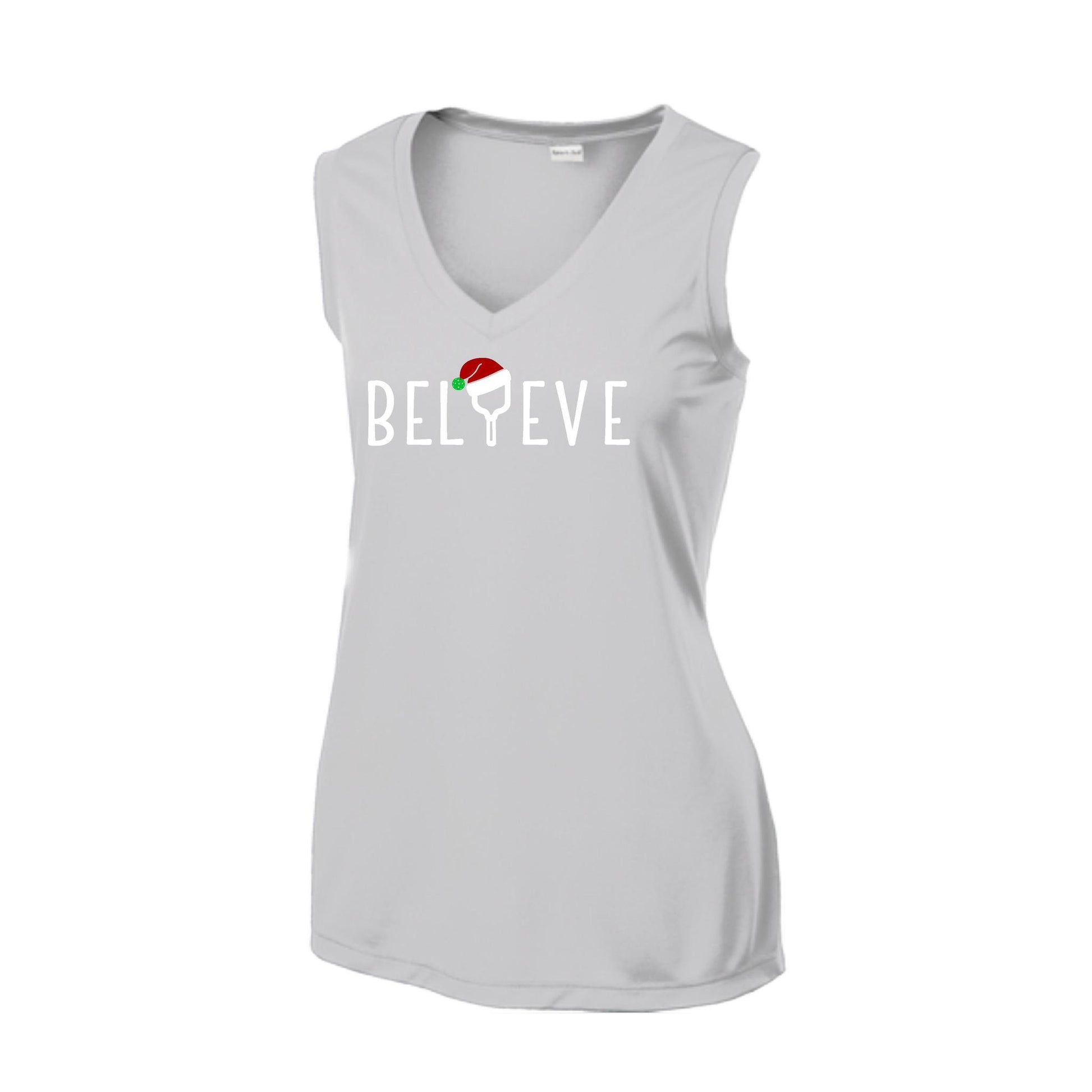 Believe | Women’s Sleeveless Athletic Performance T-Shirt | 100% Polyester