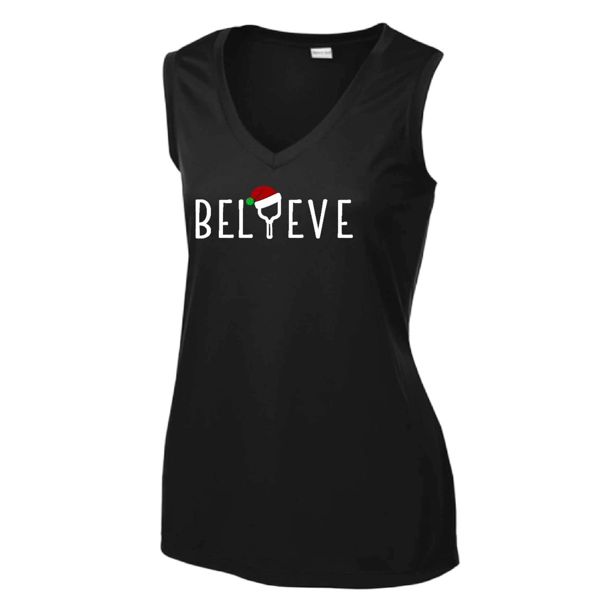 Believe | Women’s Sleeveless Athletic Performance T-Shirt | 100% Polyester