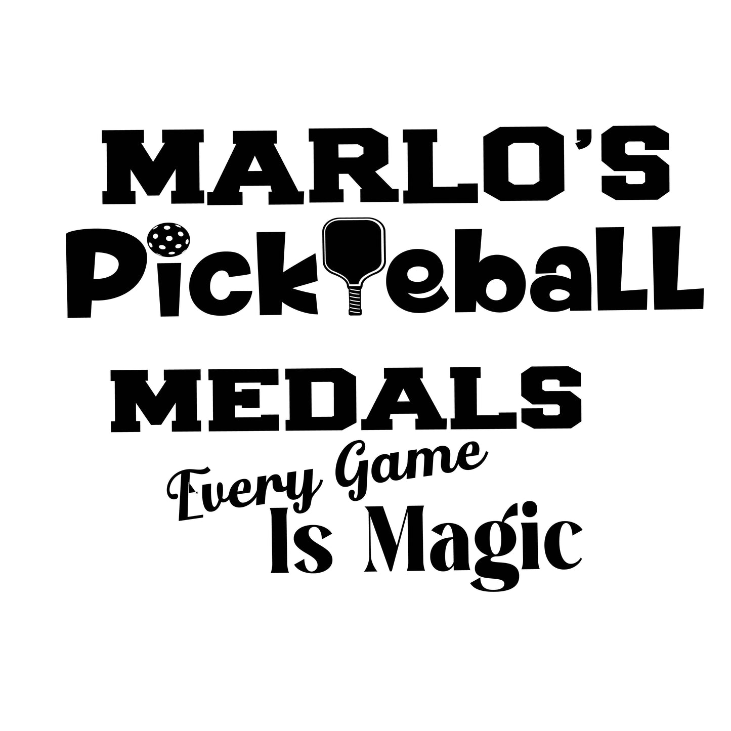 Custom Pickleball "Every Game is Magic" Trophy Display Rack | Sports Tournament Award Hanger