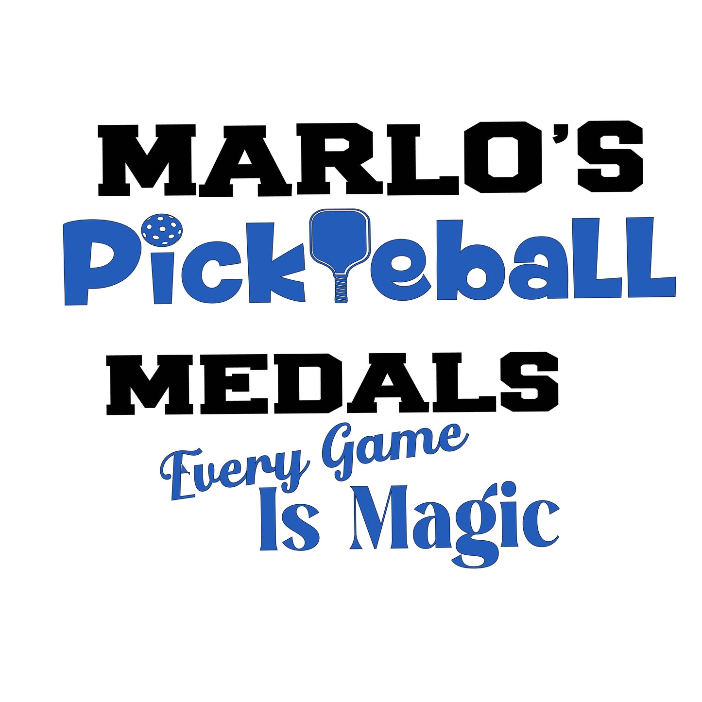 Custom Pickleball "Every Game is Magic" Trophy Display Rack | Sports Tournament Award Hanger