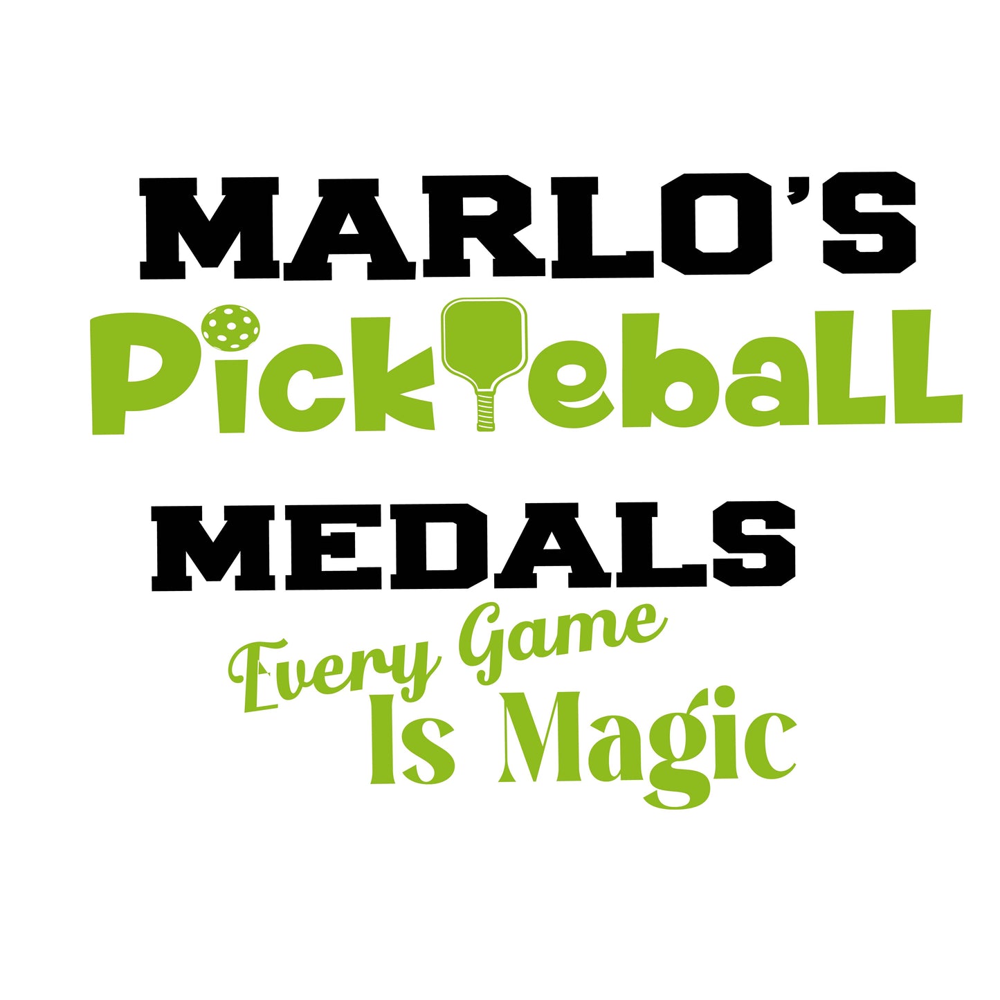 Custom Pickleball "Every Game is Magic" Trophy Display Rack | Sports Tournament Award Hanger