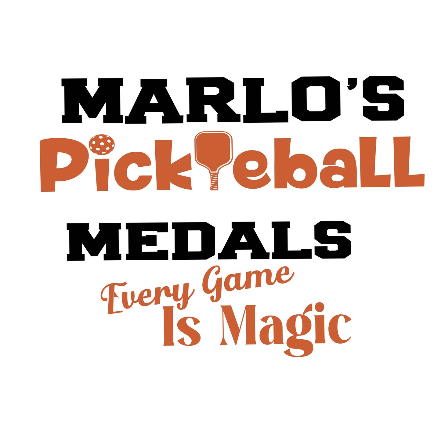 Custom Pickleball "Every Game is Magic" Trophy Display Rack | Sports Tournament Award Hanger