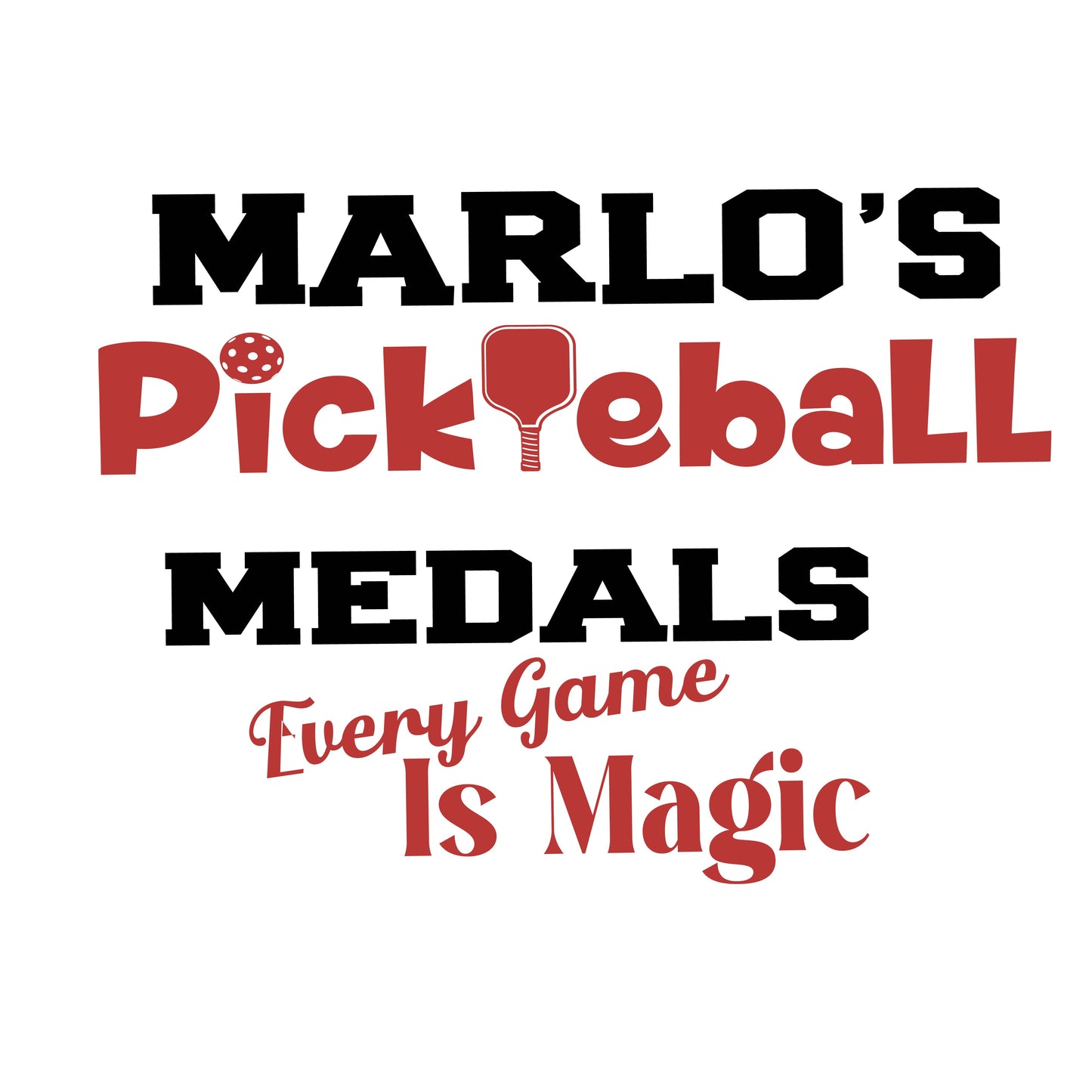 Custom Pickleball "Every Game is Magic" Trophy Display Rack | Sports Tournament Award Hanger