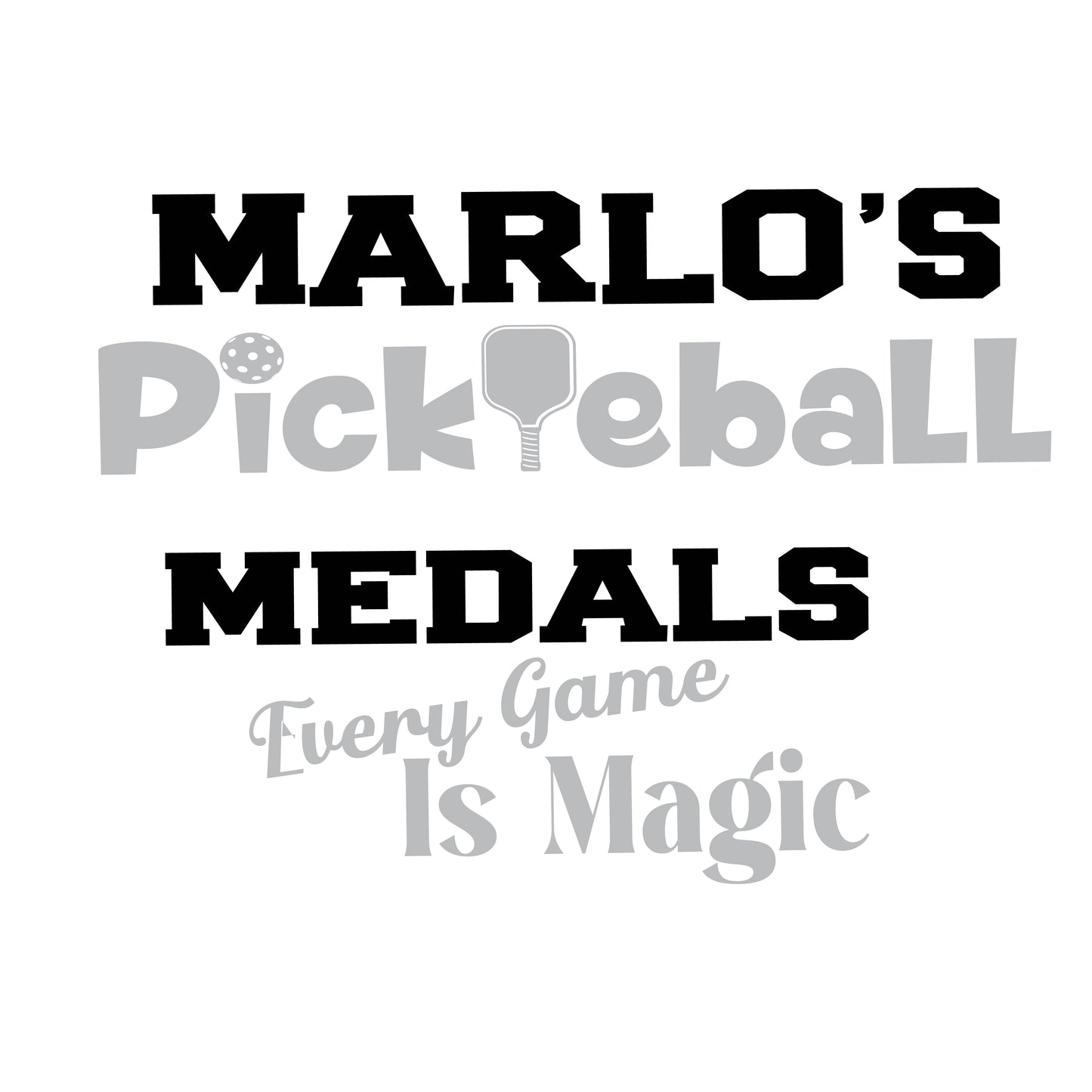 Custom Pickleball "Every Game is Magic" Trophy Display Rack | Sports Tournament Award Hanger