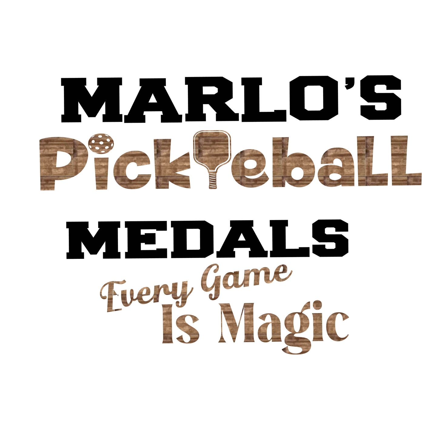 Custom Pickleball "Every Game is Magic" Trophy Display Rack | Sports Tournament Award Hanger