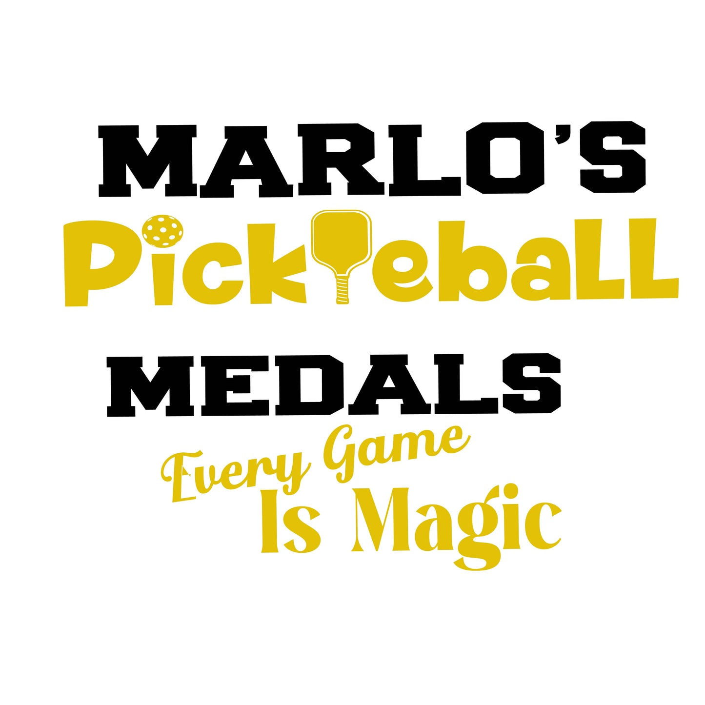 Custom Pickleball "Every Game is Magic" Trophy Display Rack | Sports Tournament Award Hanger