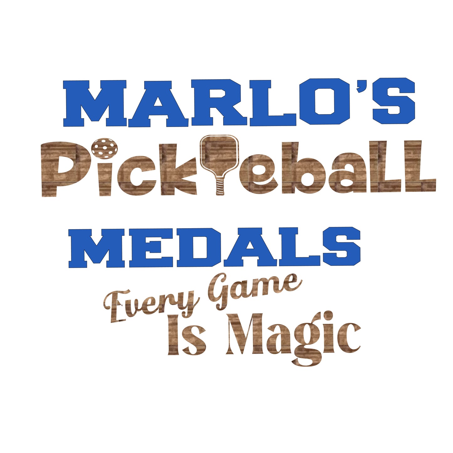 Custom Pickleball "Every Game is Magic" Trophy Display Rack | Sports Tournament Award Hanger