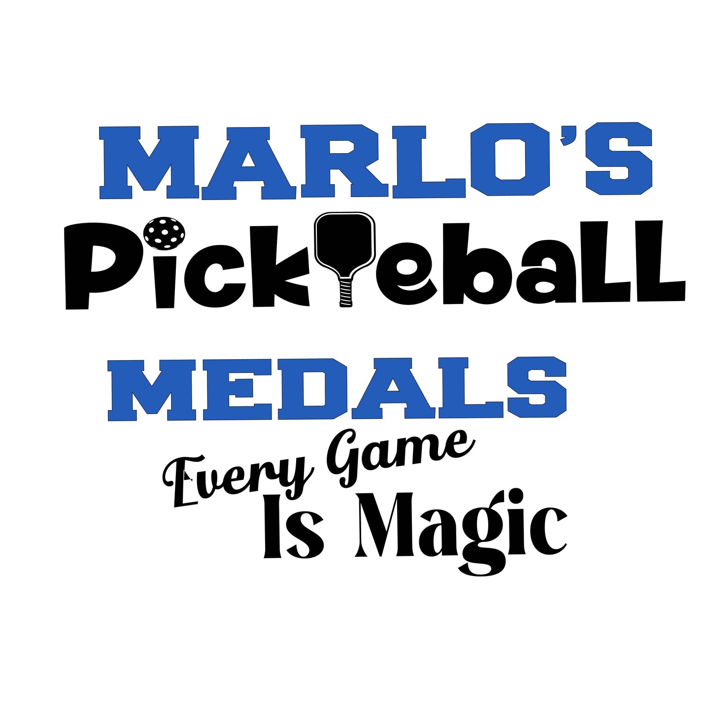 Custom Pickleball "Every Game is Magic" Trophy Display Rack | Sports Tournament Award Hanger
