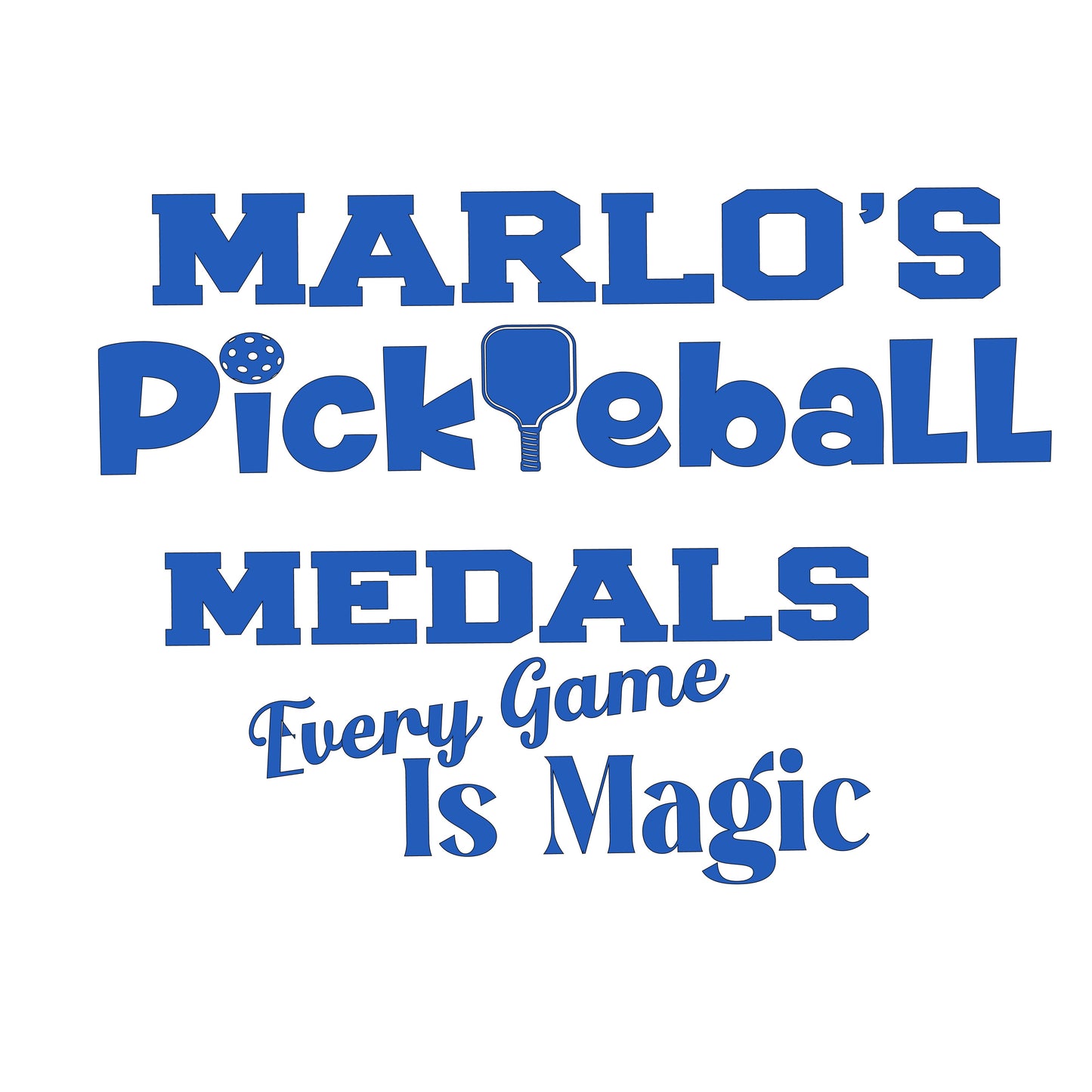 Custom Pickleball "Every Game is Magic" Trophy Display Rack | Sports Tournament Award Hanger