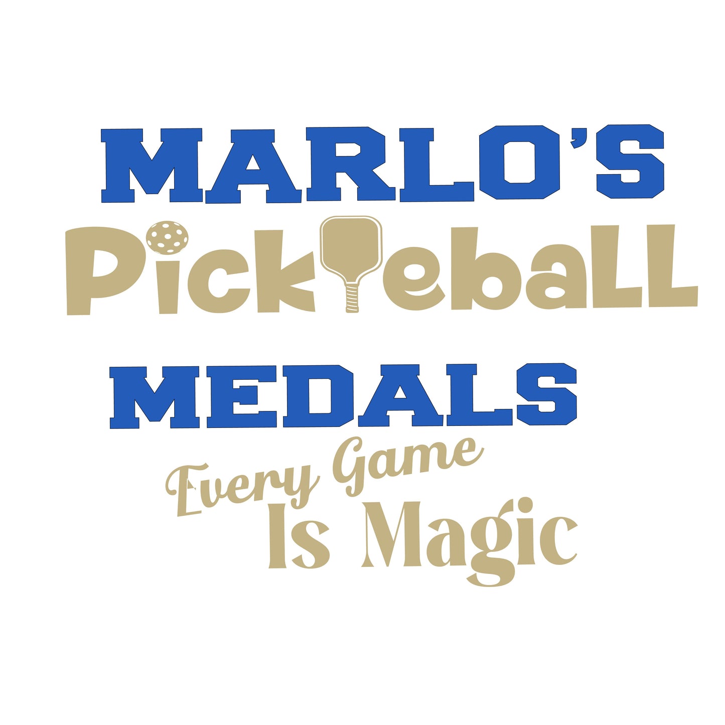 Custom Pickleball "Every Game is Magic" Trophy Display Rack | Sports Tournament Award Hanger
