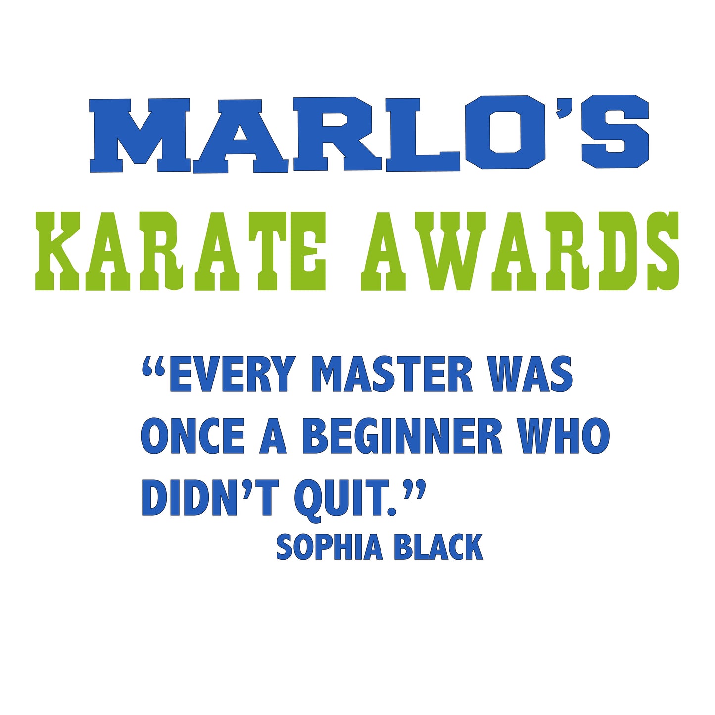 Custom Karate "Every Master Was Once a Beginner Who Didn't Quit" Trophy Display Rack | Sports Tournament Award Hanger