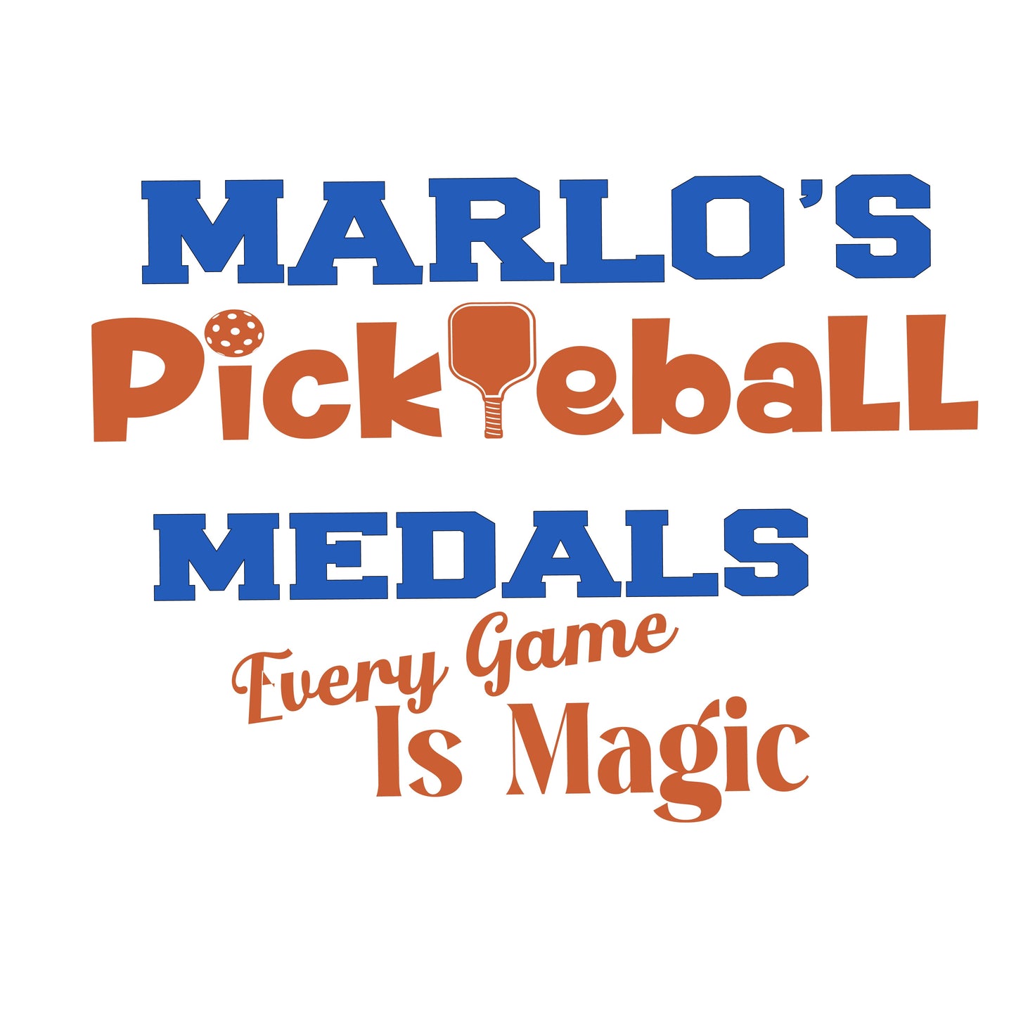 Custom Pickleball "Every Game is Magic" Trophy Display Rack | Sports Tournament Award Hanger