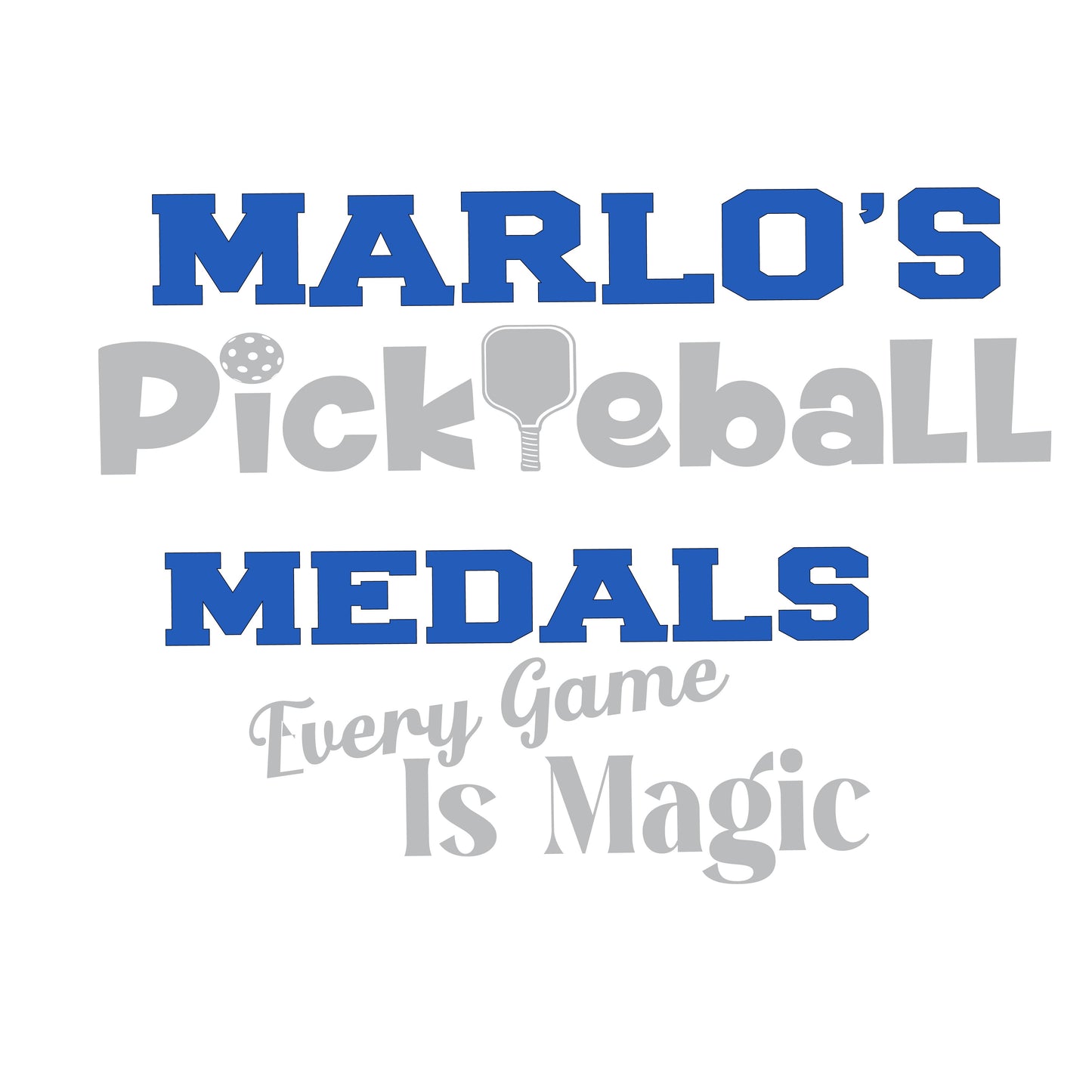 Custom Pickleball "Every Game is Magic" Trophy Display Rack | Sports Tournament Award Hanger