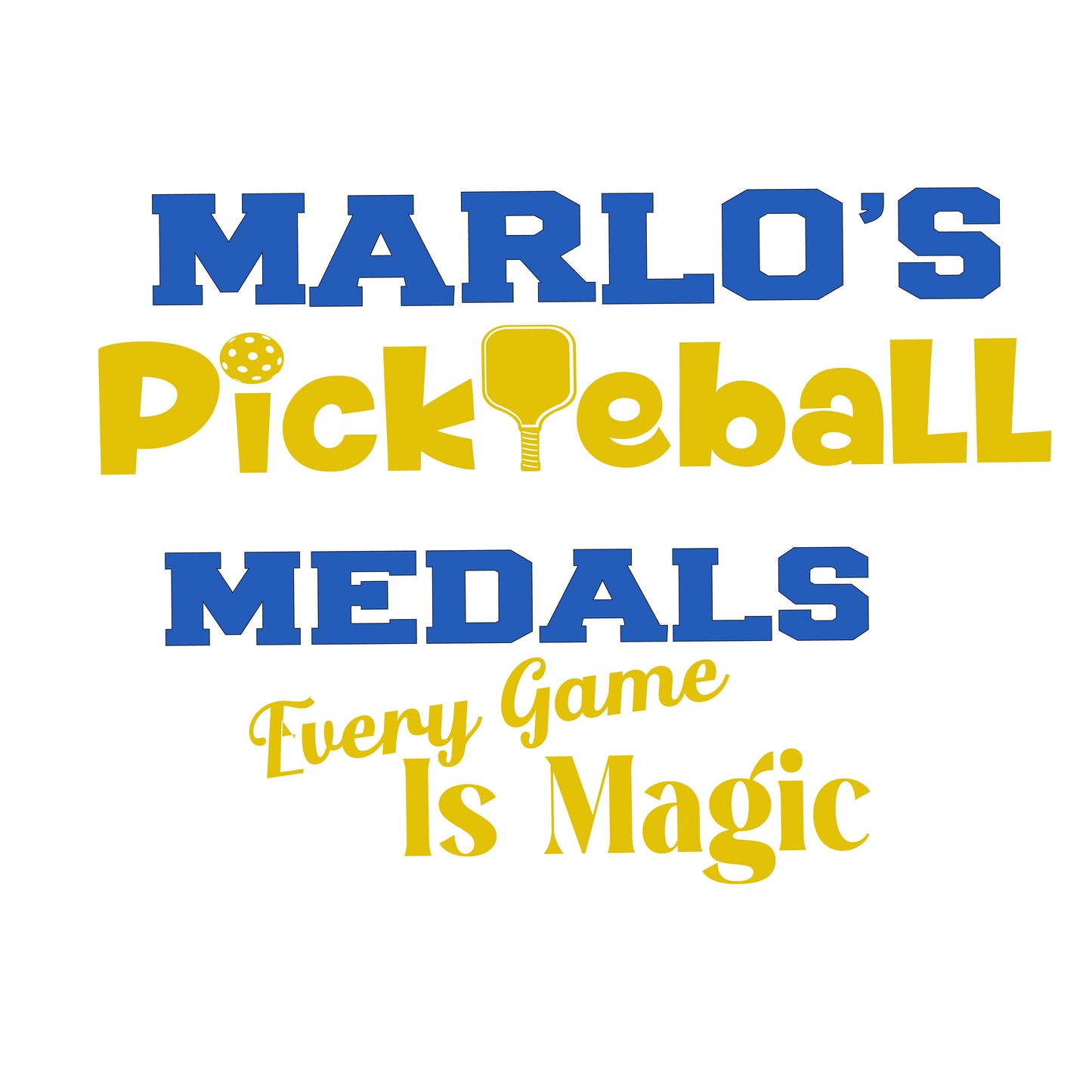 Custom Pickleball "Every Game is Magic" Trophy Display Rack | Sports Tournament Award Hanger