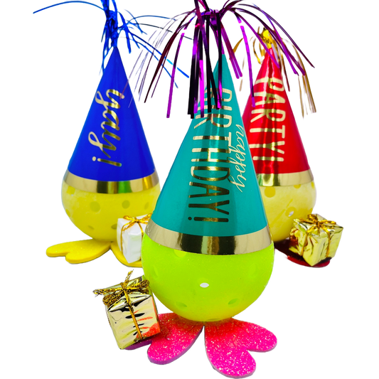 Celebration Pickleball Cake And Cupcake Toppers (Full Size Pickleballs) | Fun Pickleball Gifts