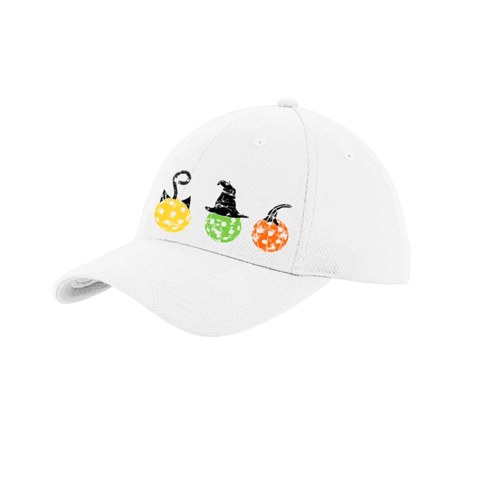Cat Witch Pumpkin | Pickleball Hat | Moisture-Wicking 100% Polyester