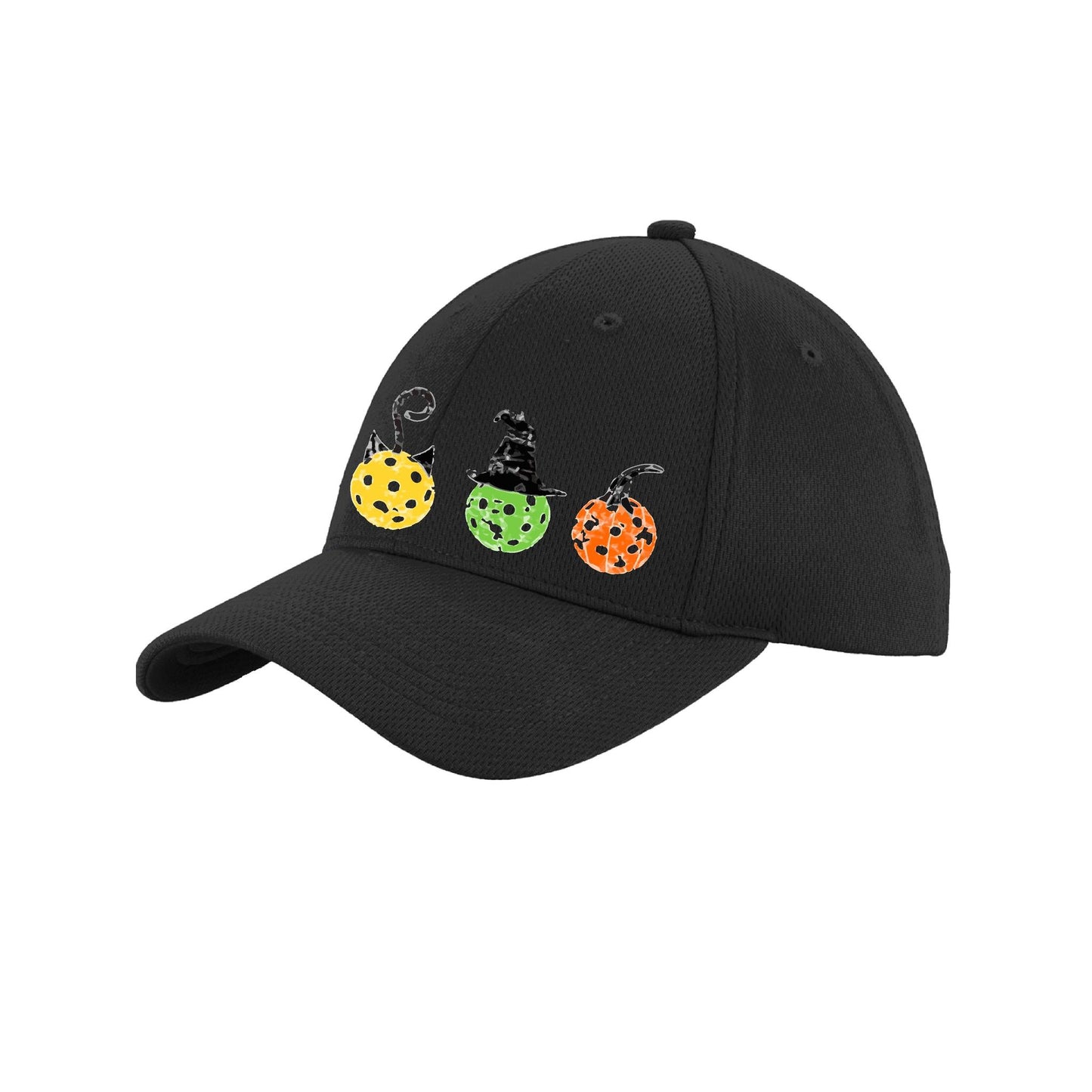 Cat Witch Pumpkin | Pickleball Hat | Moisture-Wicking 100% Polyester