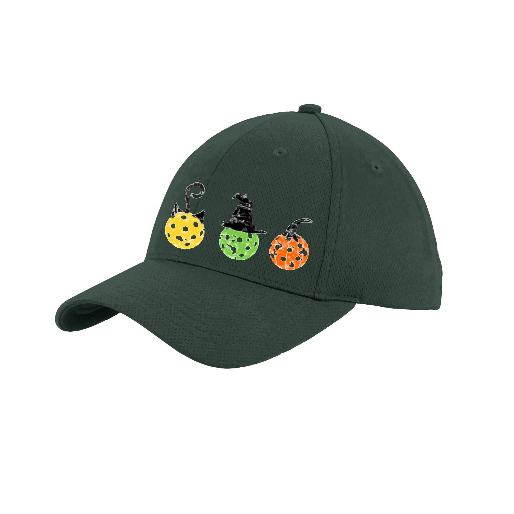 Cat Witch Pumpkin | Pickleball Hat | Moisture-Wicking 100% Polyester