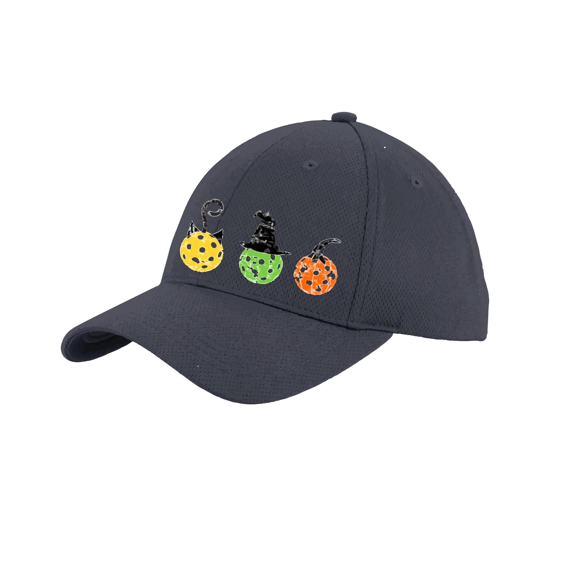 Cat Witch Pumpkin | Pickleball Hat | Moisture-Wicking 100% Polyester