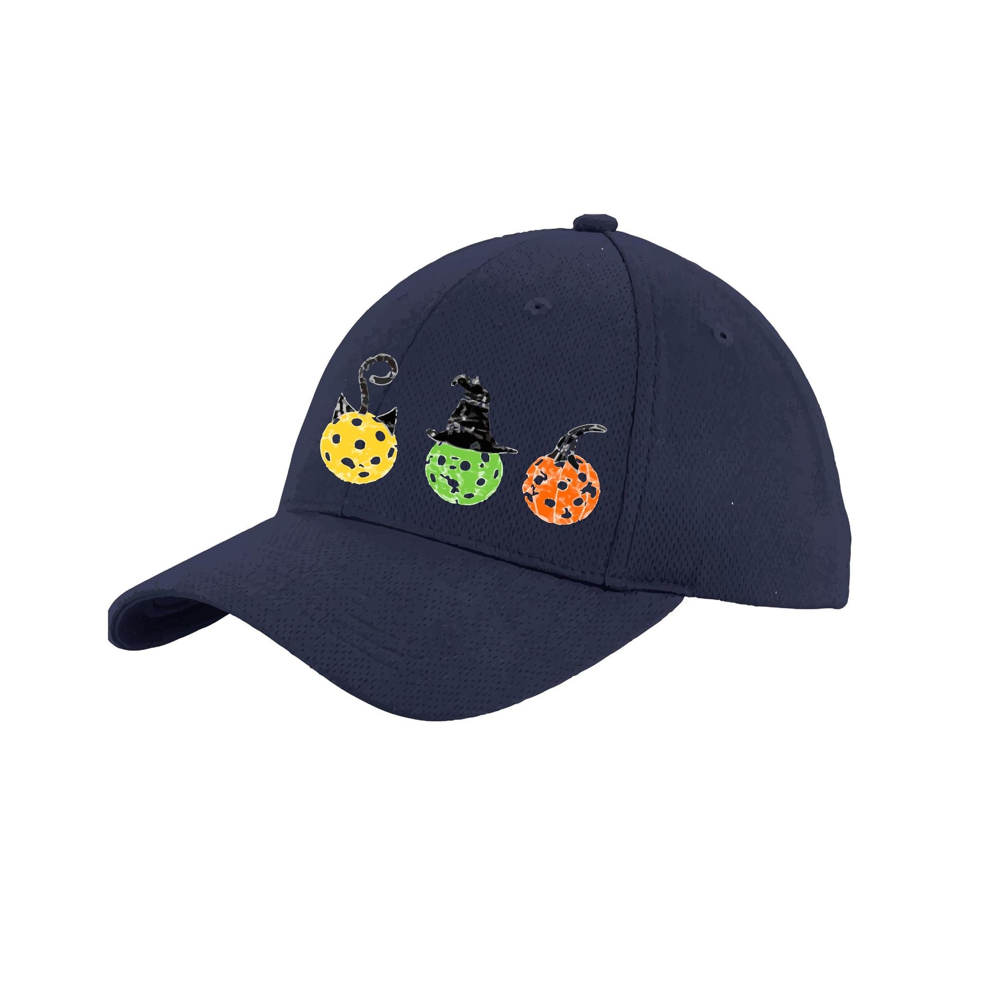 Cat Witch Pumpkin | Pickleball Hat | Moisture-Wicking 100% Polyester