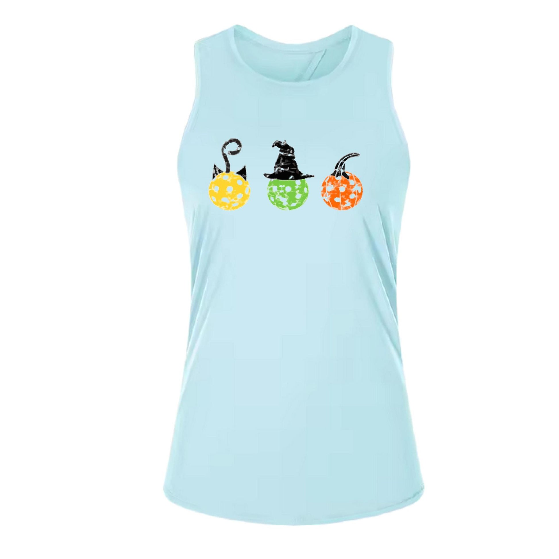 Cat Witch Pumpkin | Women's Split Back or Tied Back Pickleball Performance Tank | 80/20 Nylon Spandex Mix