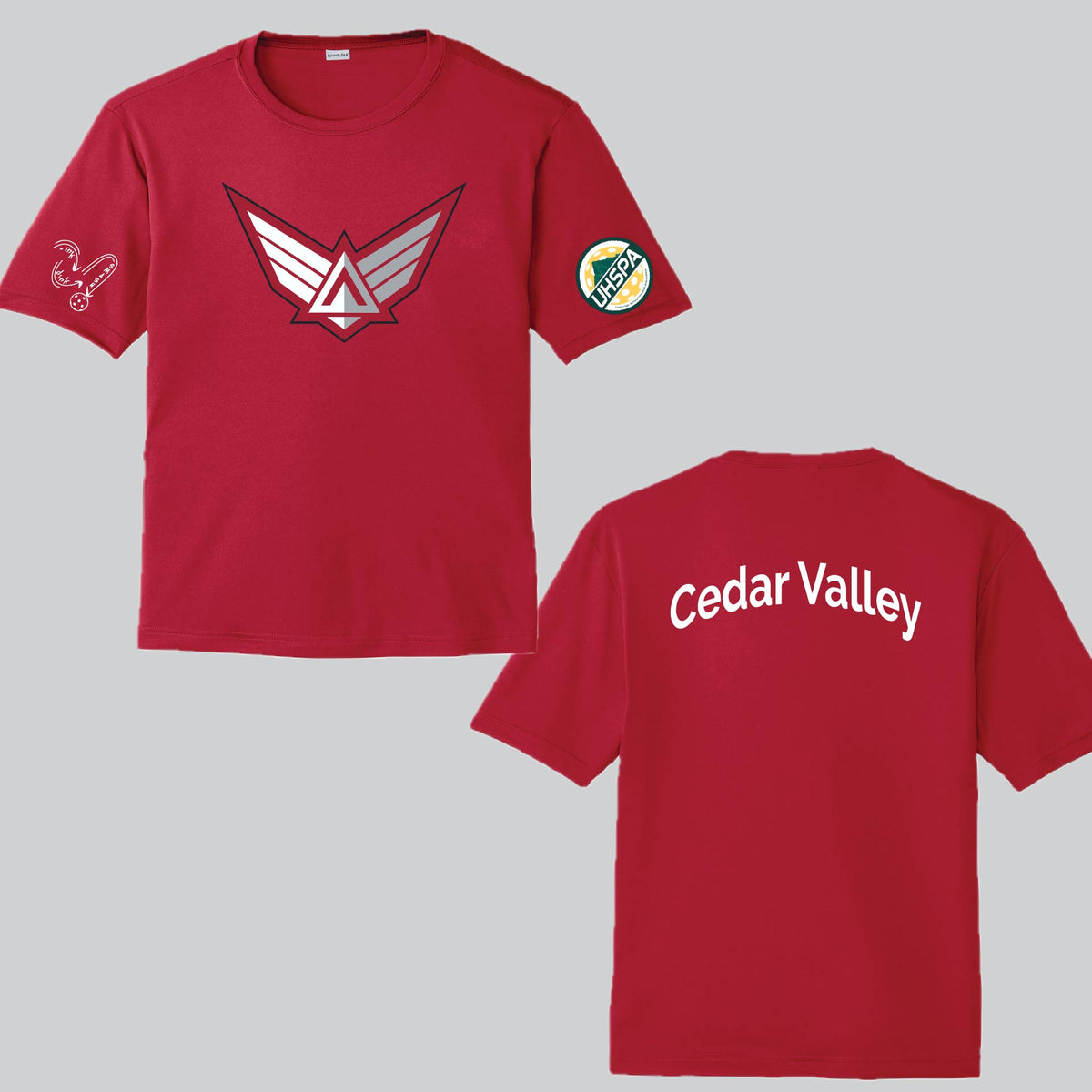 Cedar Valley High USHPA | Men's Short Sleeve Crewneck T-Shirts | 100% Polyester