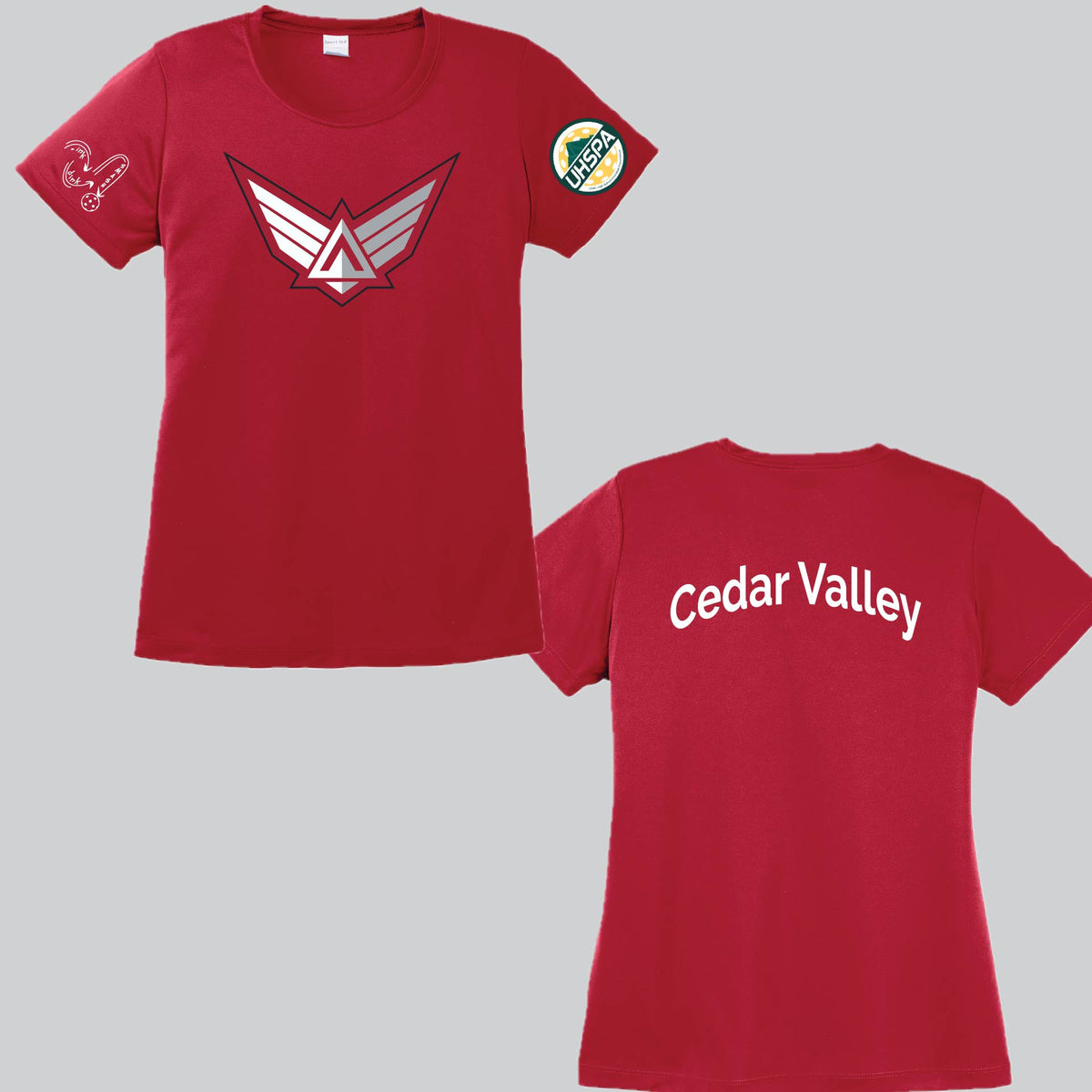Cedar Valley High UHSPA | Women's Short Sleeve Crewneck T-Shirts | 100% Polyester
