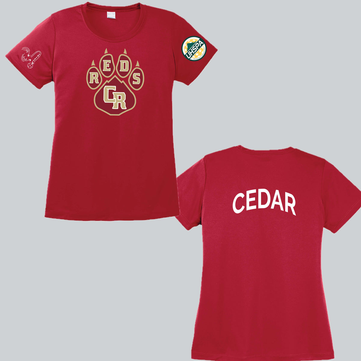 Cedar High UHSPA | Women's Short Sleeve Crewneck T-Shirts | 100% Polyester