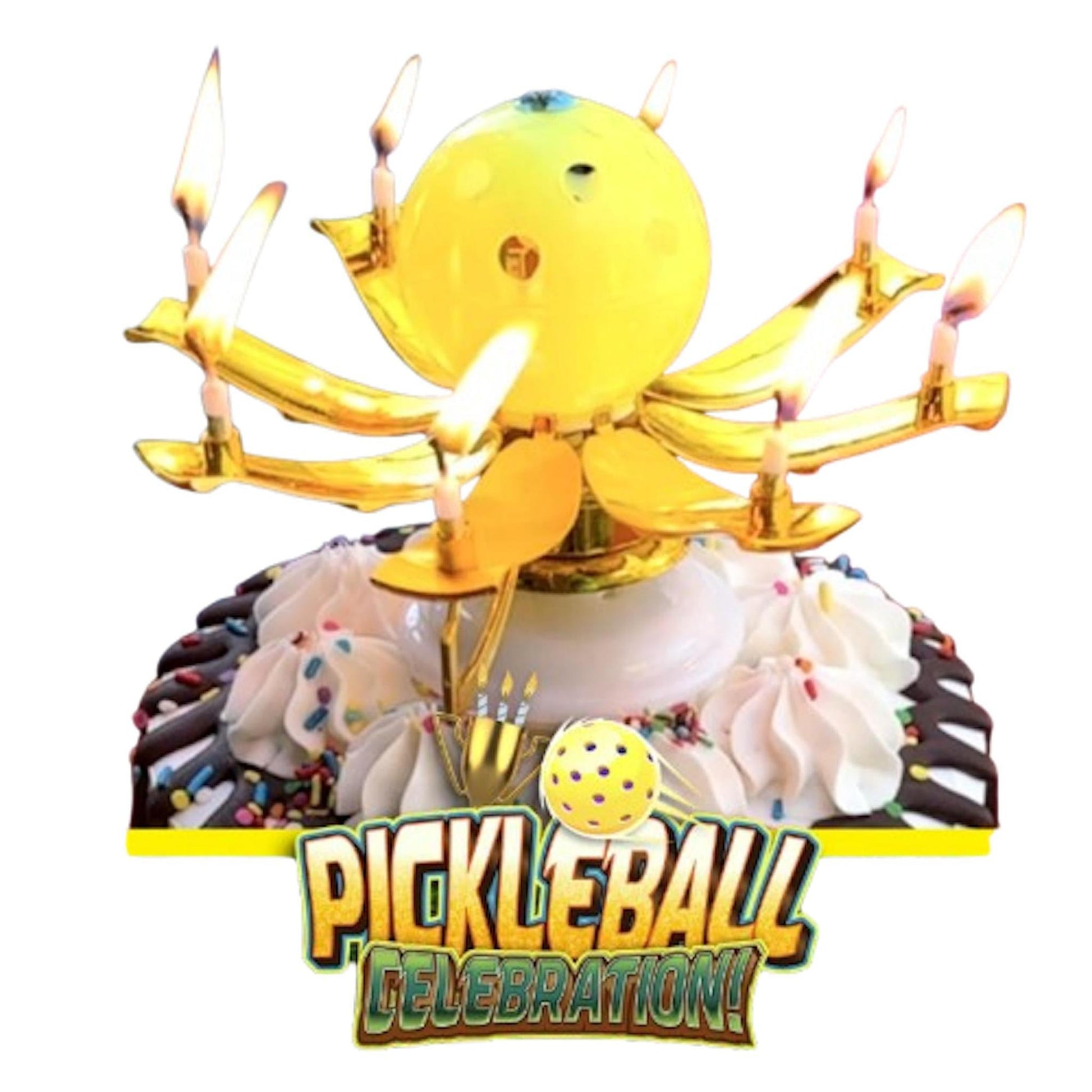 Celebration Musical Pickleball Candle Toppers | Fun Pickleball Gifts
