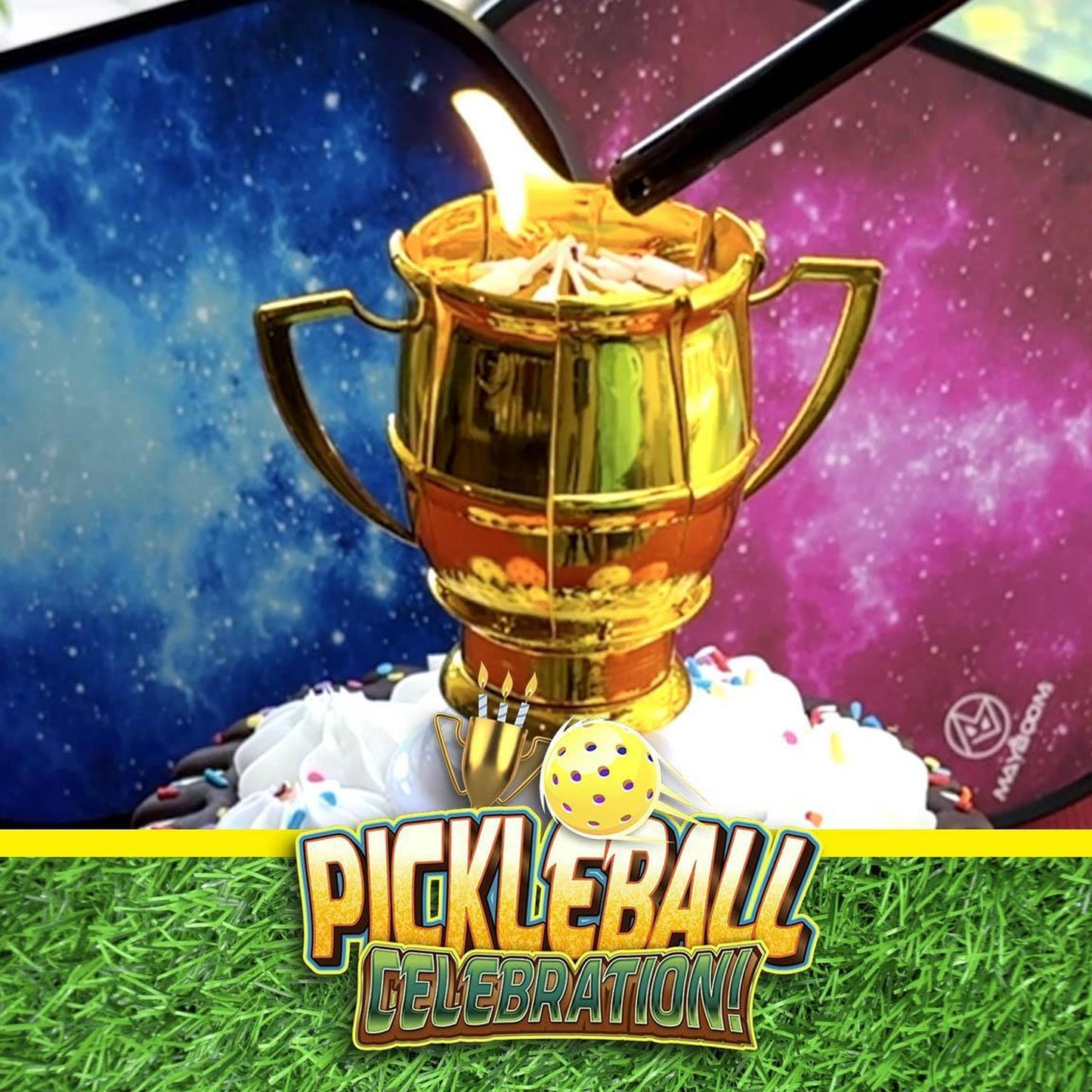 Celebration Musical Pickleball Candle Toppers | Fun Pickleball Gifts
