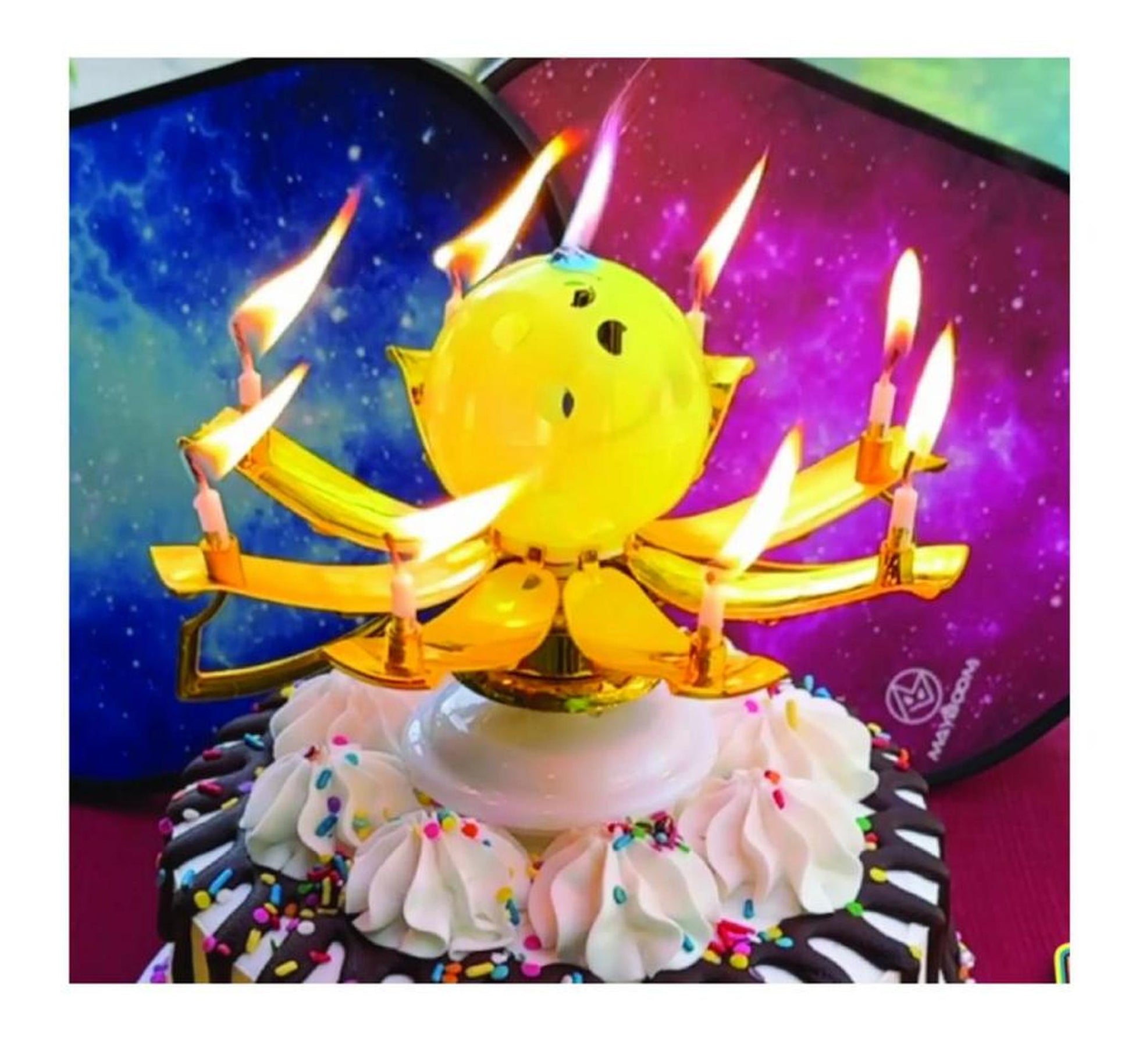 Celebration Musical Pickleball Candle Toppers | Fun Pickleball Gifts