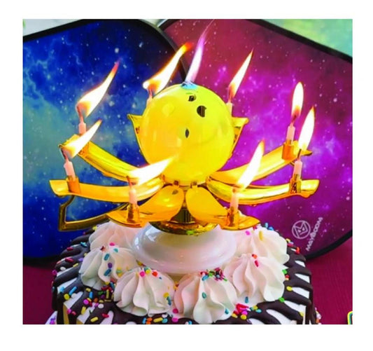 Celebration Musical Pickleball Candle Toppers | Fun Pickleball Gifts