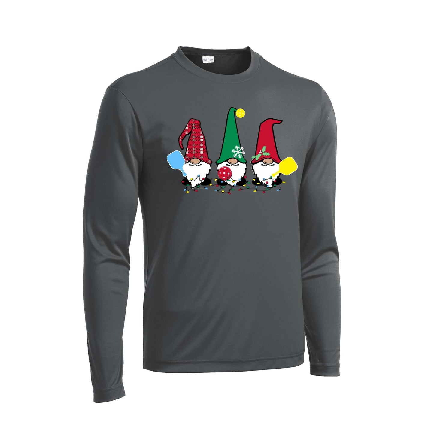 Christmas Gnomes | Men's Long Sleeve Athletic Performance T-Shirt | 100% Polyester