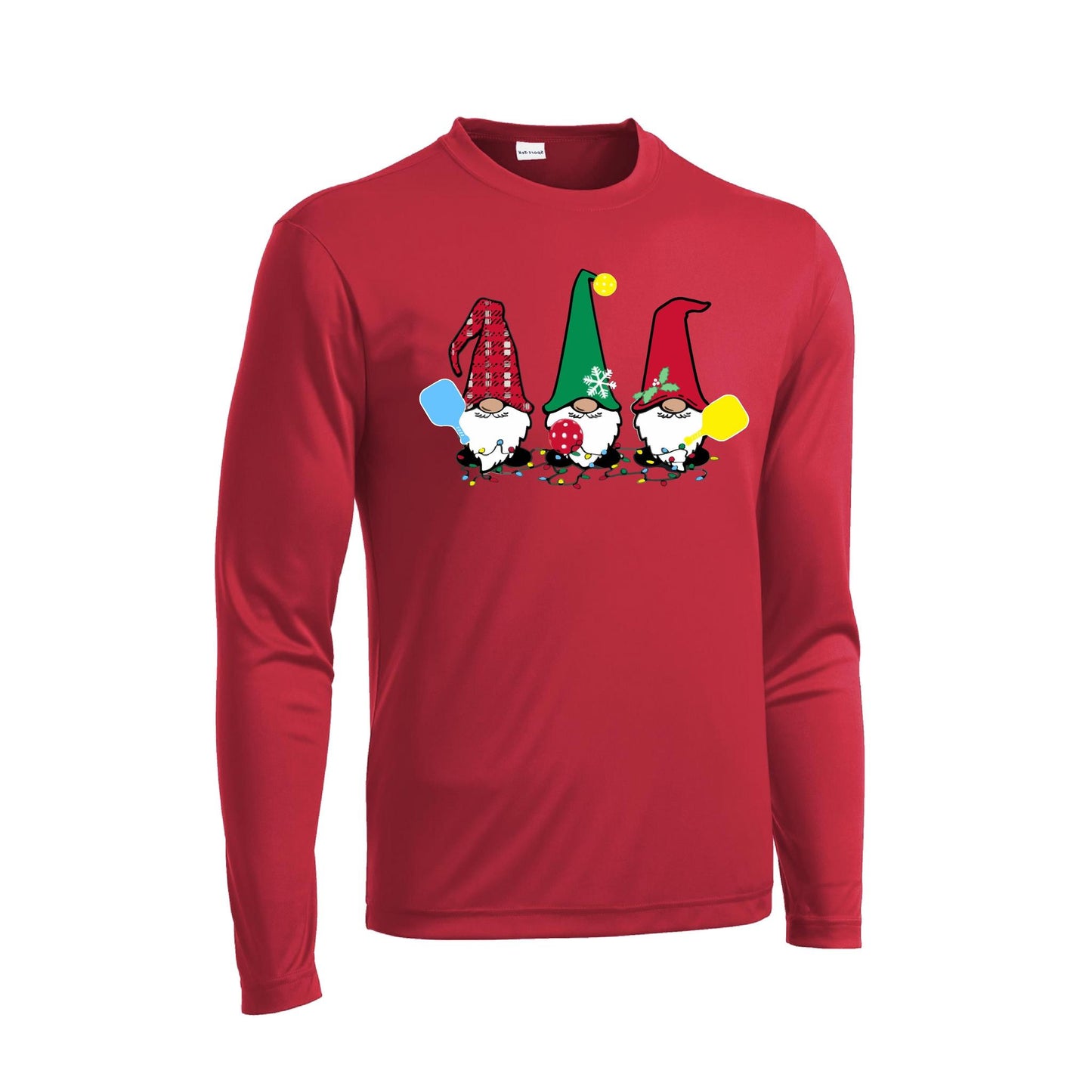 Christmas Gnomes | Men's Long Sleeve Athletic Performance T-Shirt | 100% Polyester