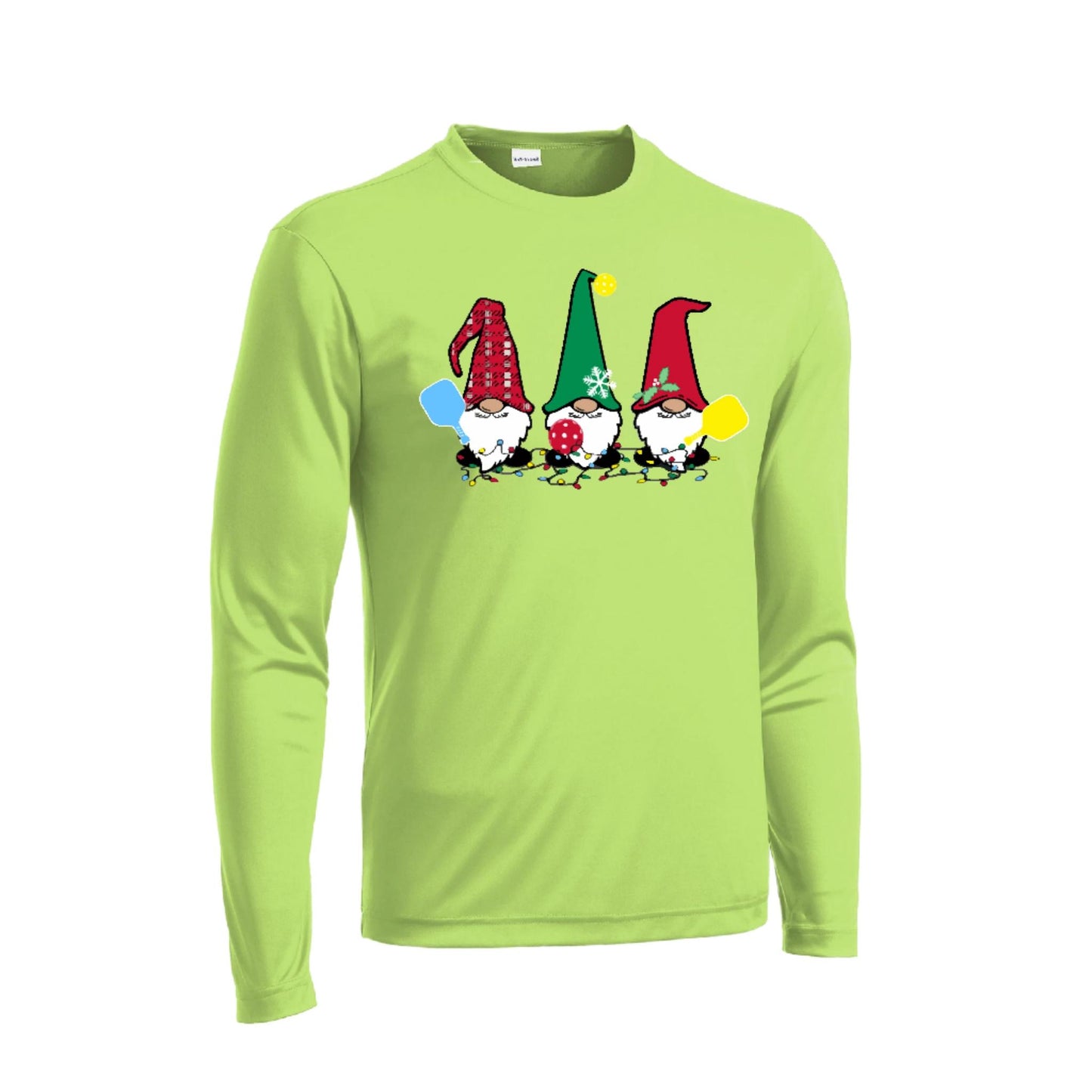 Christmas Gnomes | Men's Long Sleeve Athletic Performance T-Shirt | 100% Polyester