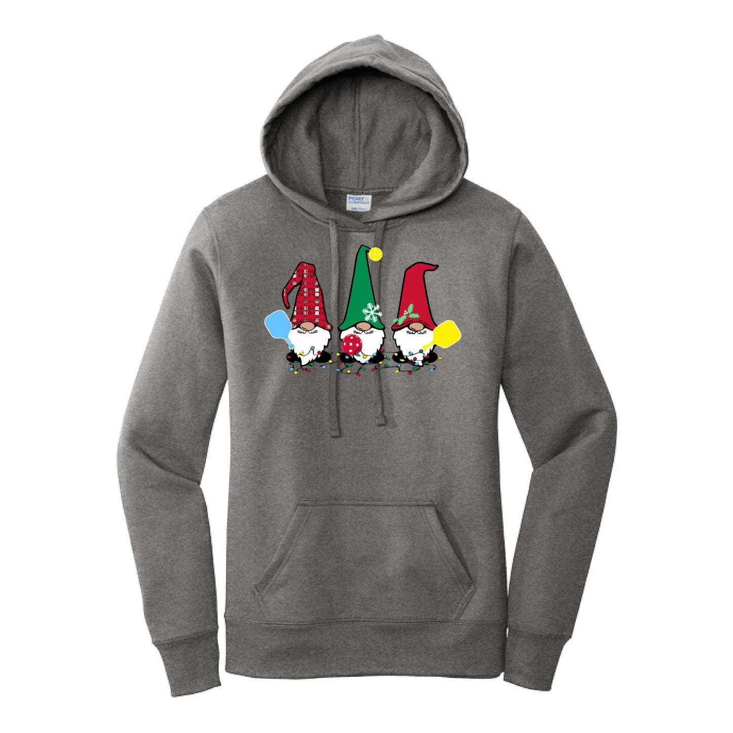 Christmas Gnomes | Women’s Fitted Hoodie Pickleball Sweatshirt | 50% Cotton 50% Poly Fleece
