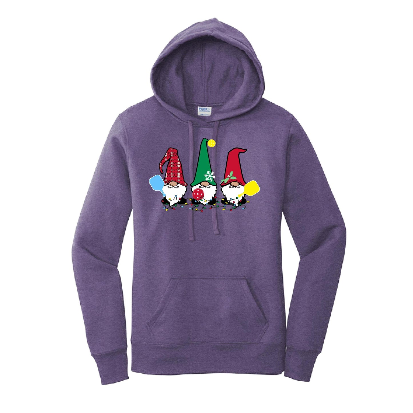 Christmas Gnomes | Women’s Fitted Hoodie Pickleball Sweatshirt | 50% Cotton 50% Poly Fleece