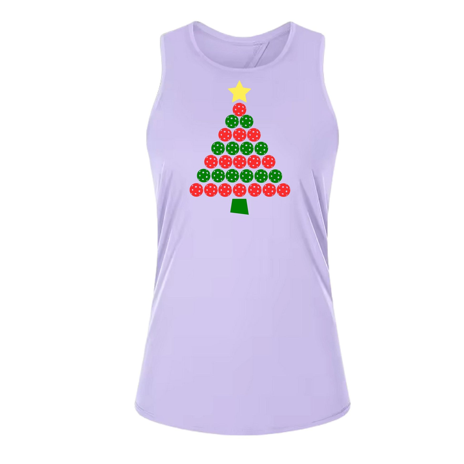 Christmas Tree | Clearance Women's Split Back or Tied Back Pickleball Tank | 80/20 Nylon Spandex Mix