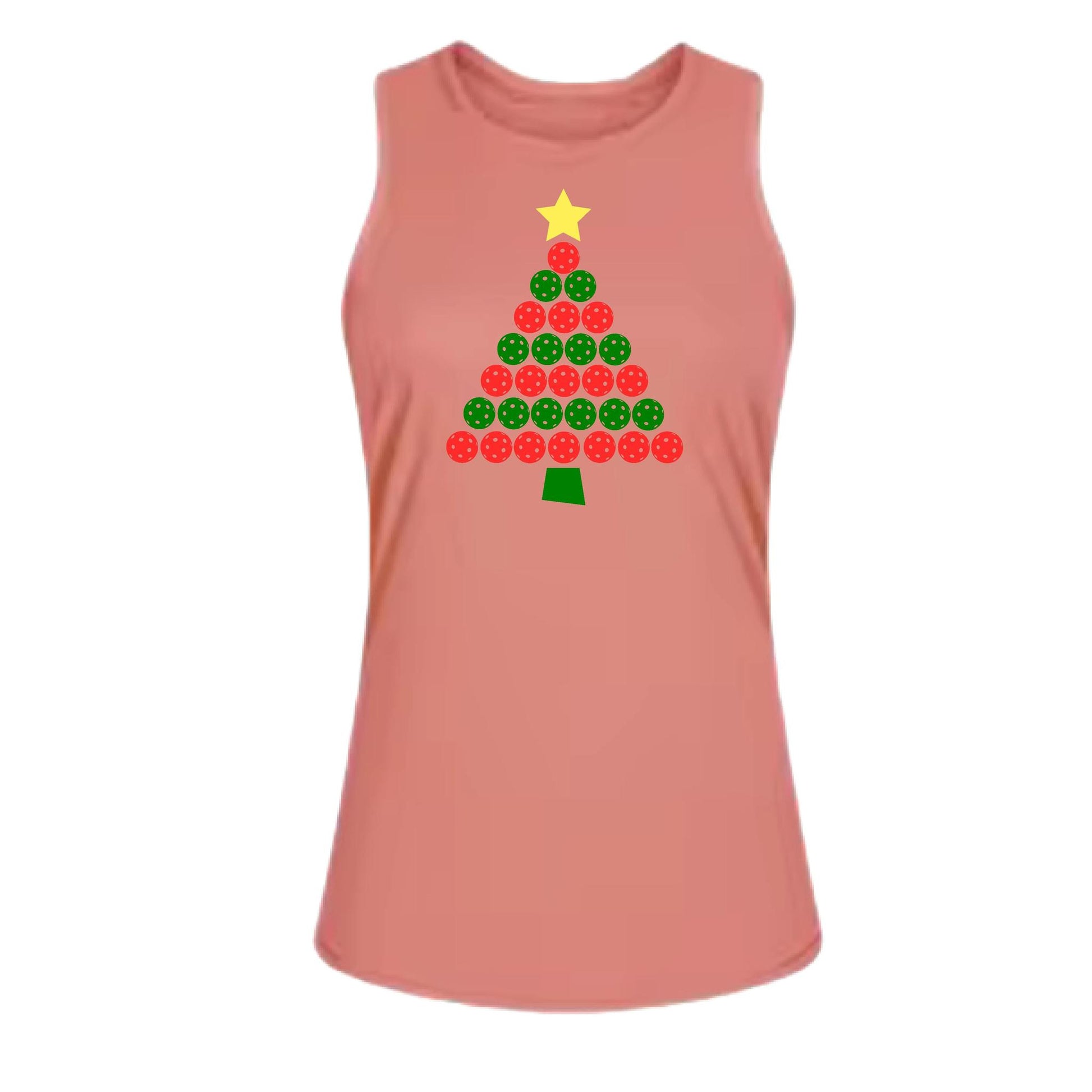 Christmas Tree | Clearance Women's Split Back or Tied Back Pickleball Tank | 80/20 Nylon Spandex Mix