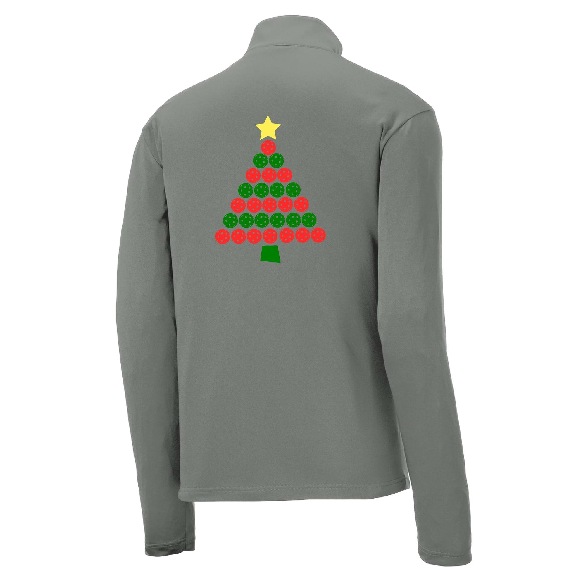 Christmas Tree | Men's 1/4 Zip Long Sleeve Pullover Athletic Performance Shirt | 100% Polyester