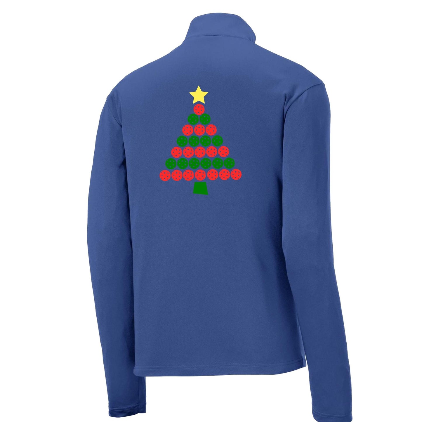 Christmas Tree | Men's 1/4 Zip Long Sleeve Pullover Athletic Performance Shirt | 100% Polyester
