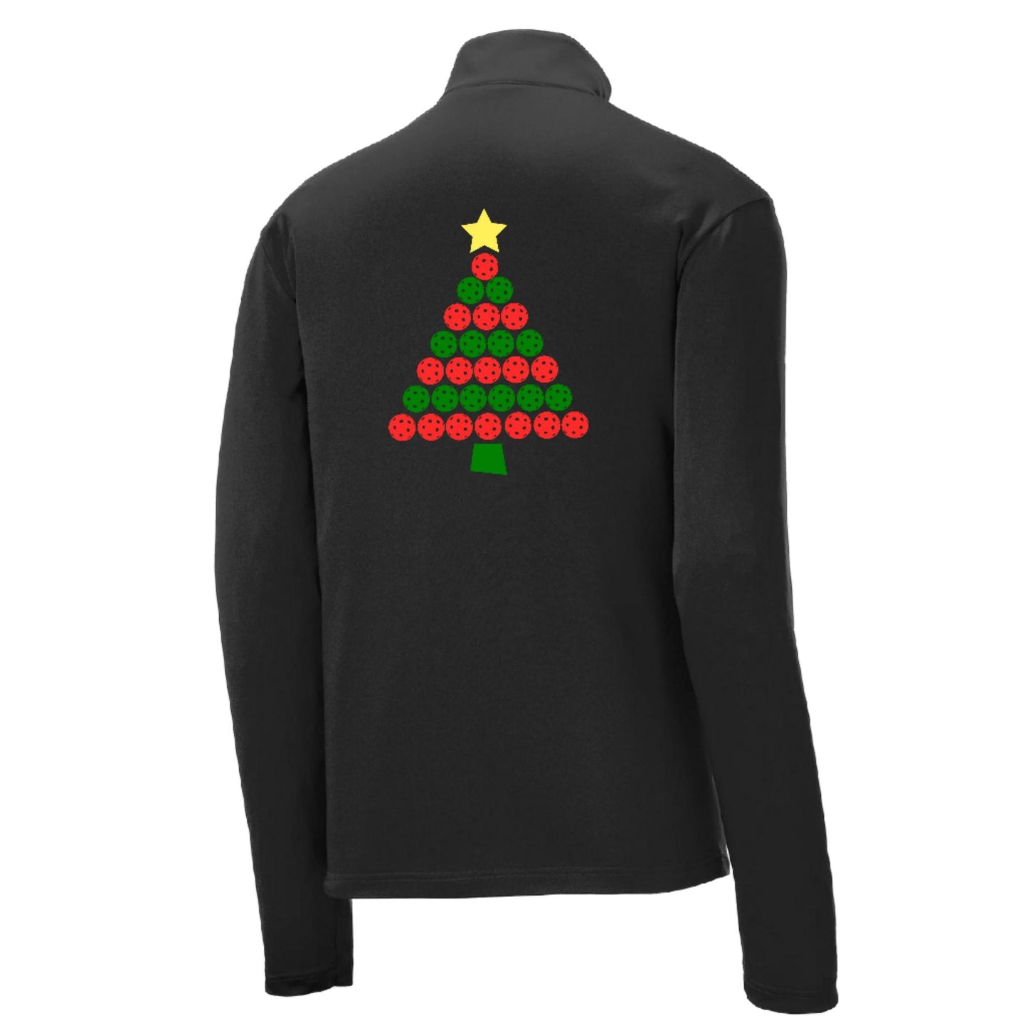 Christmas Tree | Men's 1/4 Zip Long Sleeve Pullover Athletic Performance Shirt | 100% Polyester
