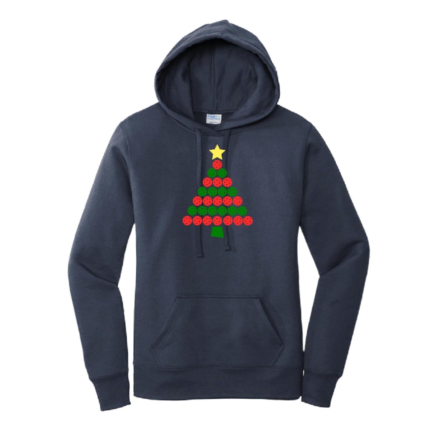 Christmas Tree | Women’s Fitted Hoodie Pickleball Sweatshirt | 50% Cotton 50% Poly Fleece