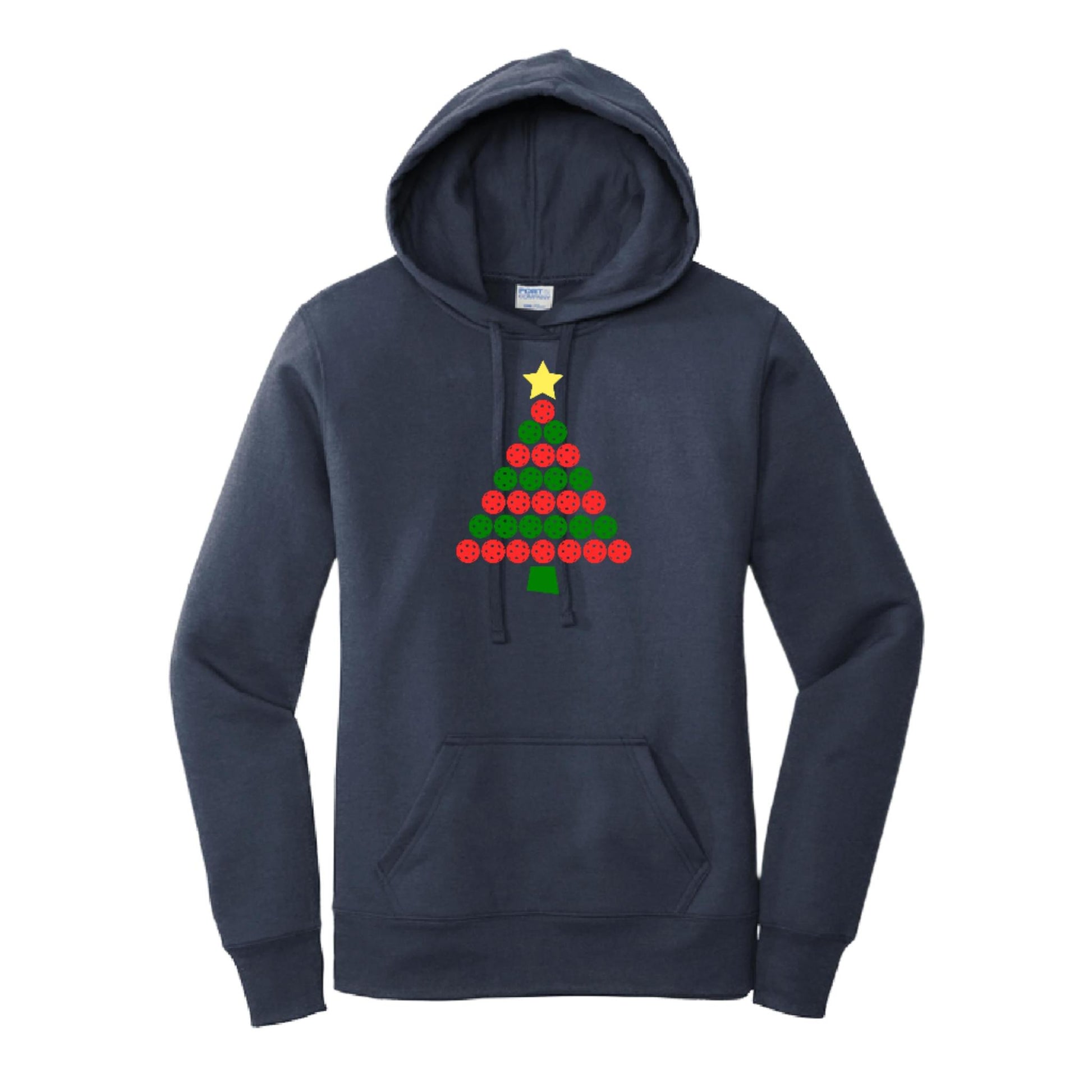 Christmas Tree | Women’s Fitted Hoodie Pickleball Sweatshirt | 50% Cotton 50% Poly Fleece