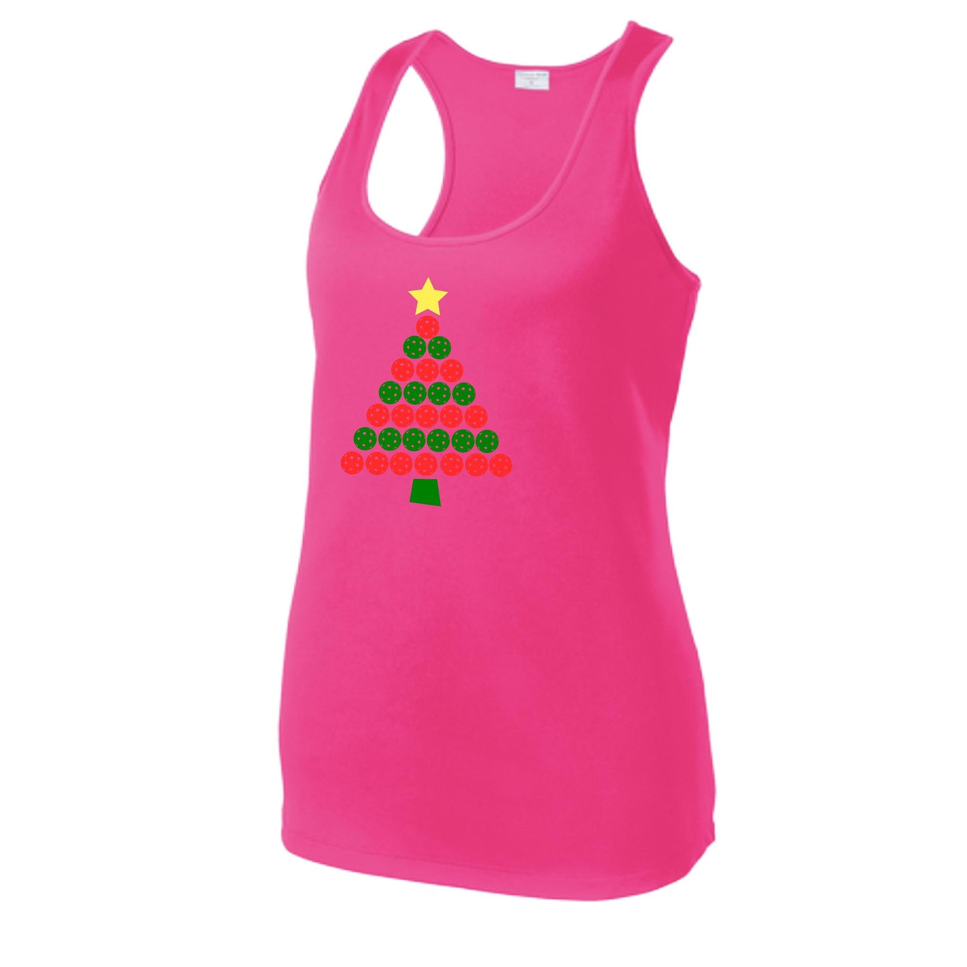 Christmas Tree | Women's Racerback Pickleball Performance Tank | 100% Polyester