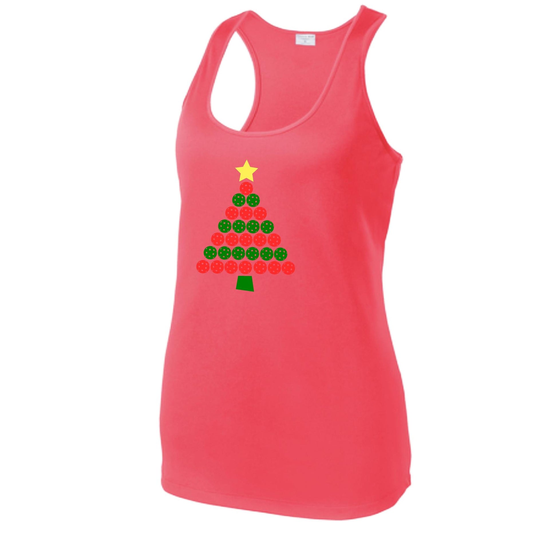 Christmas Tree | Women's Racerback Pickleball Performance Tank | 100% Polyester