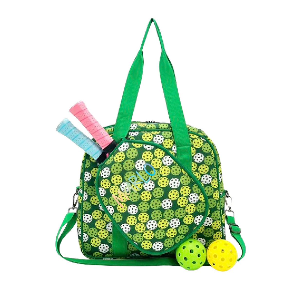 "Citrus Slice" Green and Yellow Pickleball Bag (Free Personalization) | Pickleball Sports Bag | Medium Size Court Bag