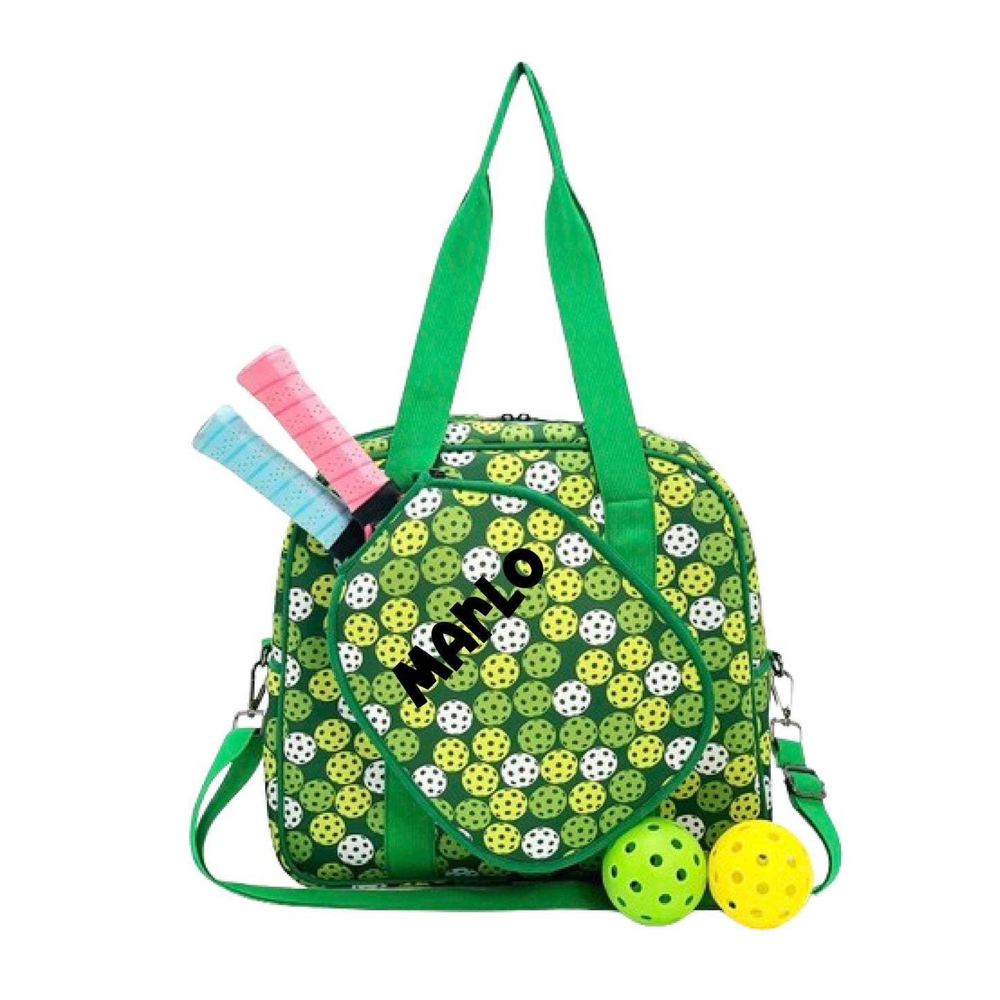 "Citrus Slice" Green and Yellow Pickleball Bag (Free Personalization) | Pickleball Sports Bag | Medium Size Court Bag