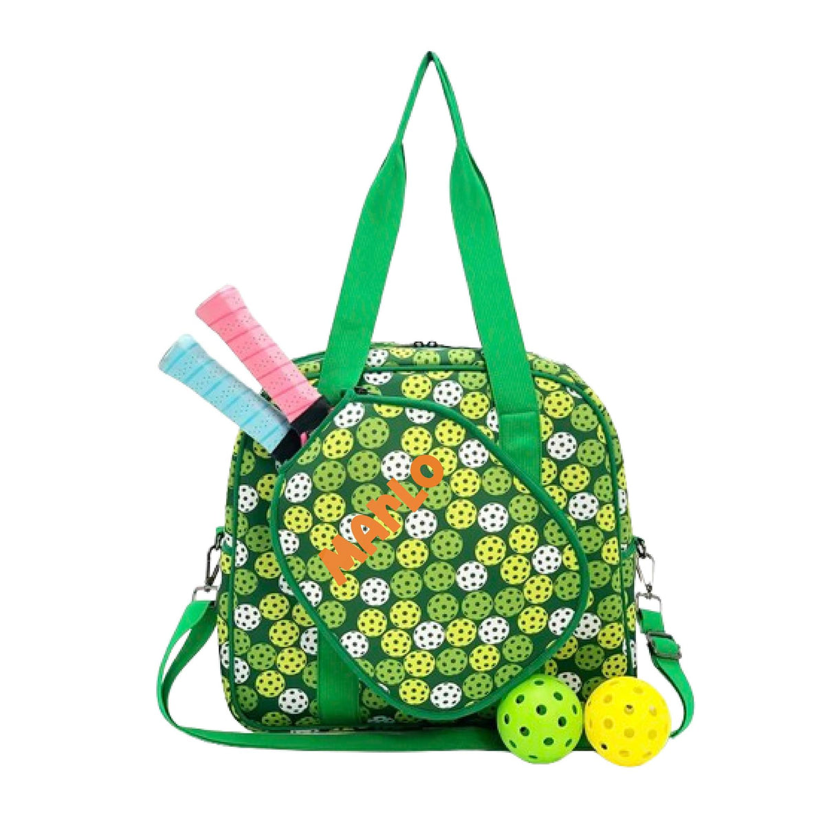 "Citrus Slice" Green and Yellow Pickleball Bag (Free Personalization) | Pickleball Sports Bag | Medium Size Court Bag