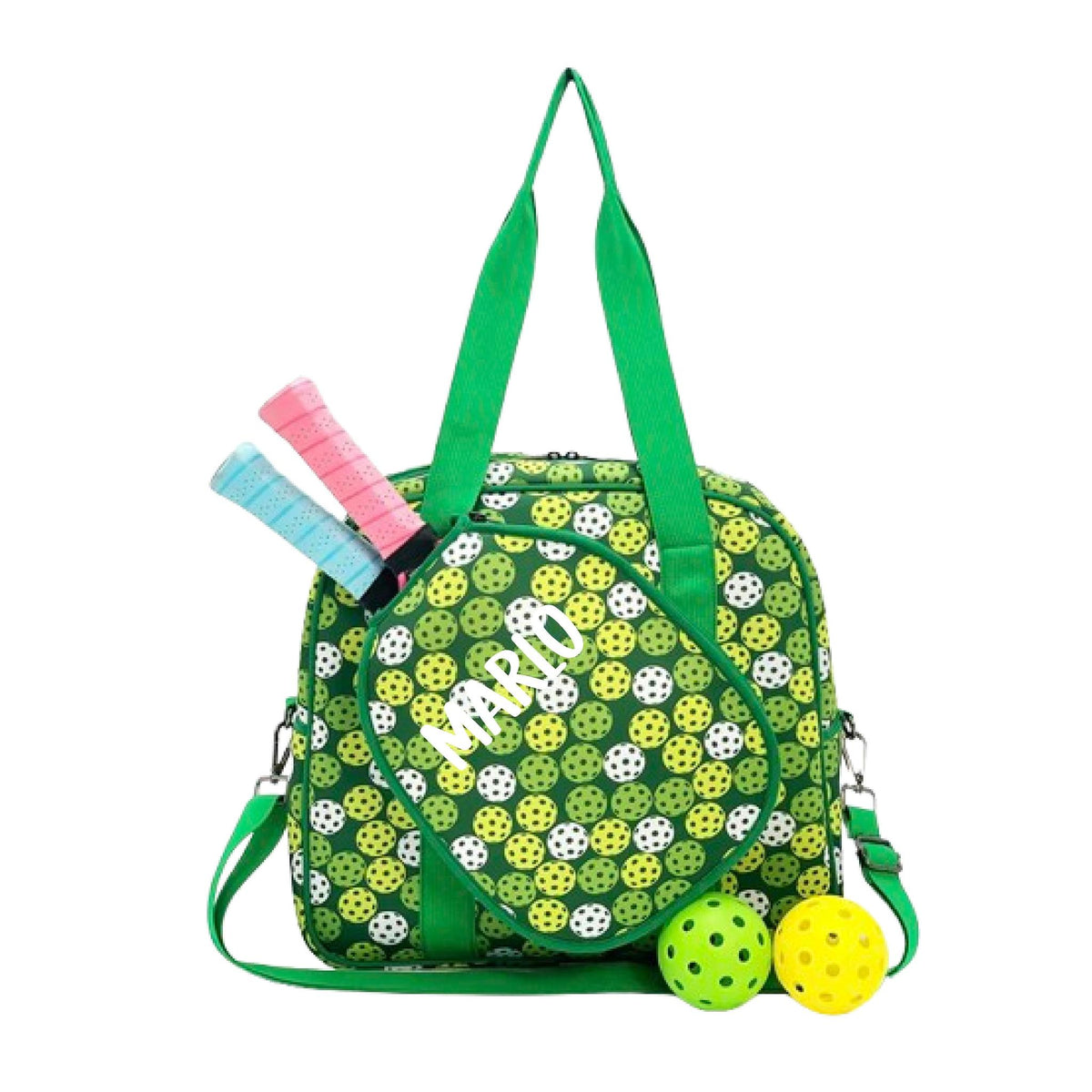 "Citrus Slice" Green and Yellow Pickleball Bag (Free Personalization) | Pickleball Sports Bag | Medium Size Court Bag